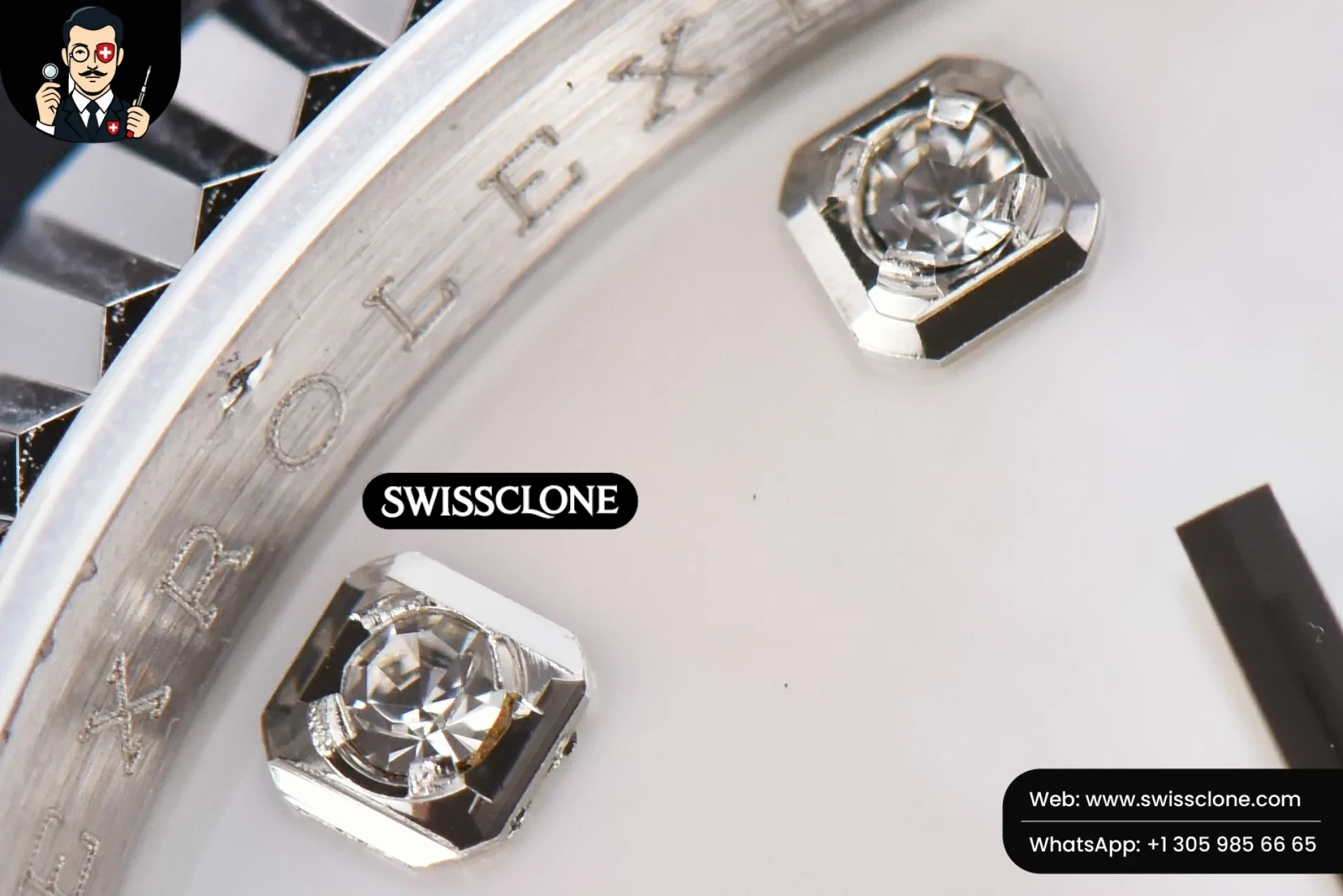 Rolex DateJust 36mm Smooth Bezel White MOP Dial Diamond Marker Oyster VR3235 1:1 Super Clone - On-Wrist Presence View