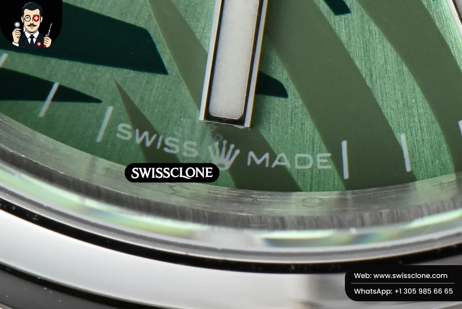 Rolex DateJust 36mm Smooth Green Plam Dial Oyster 1:1 Super Clone - On-Wrist Presence View