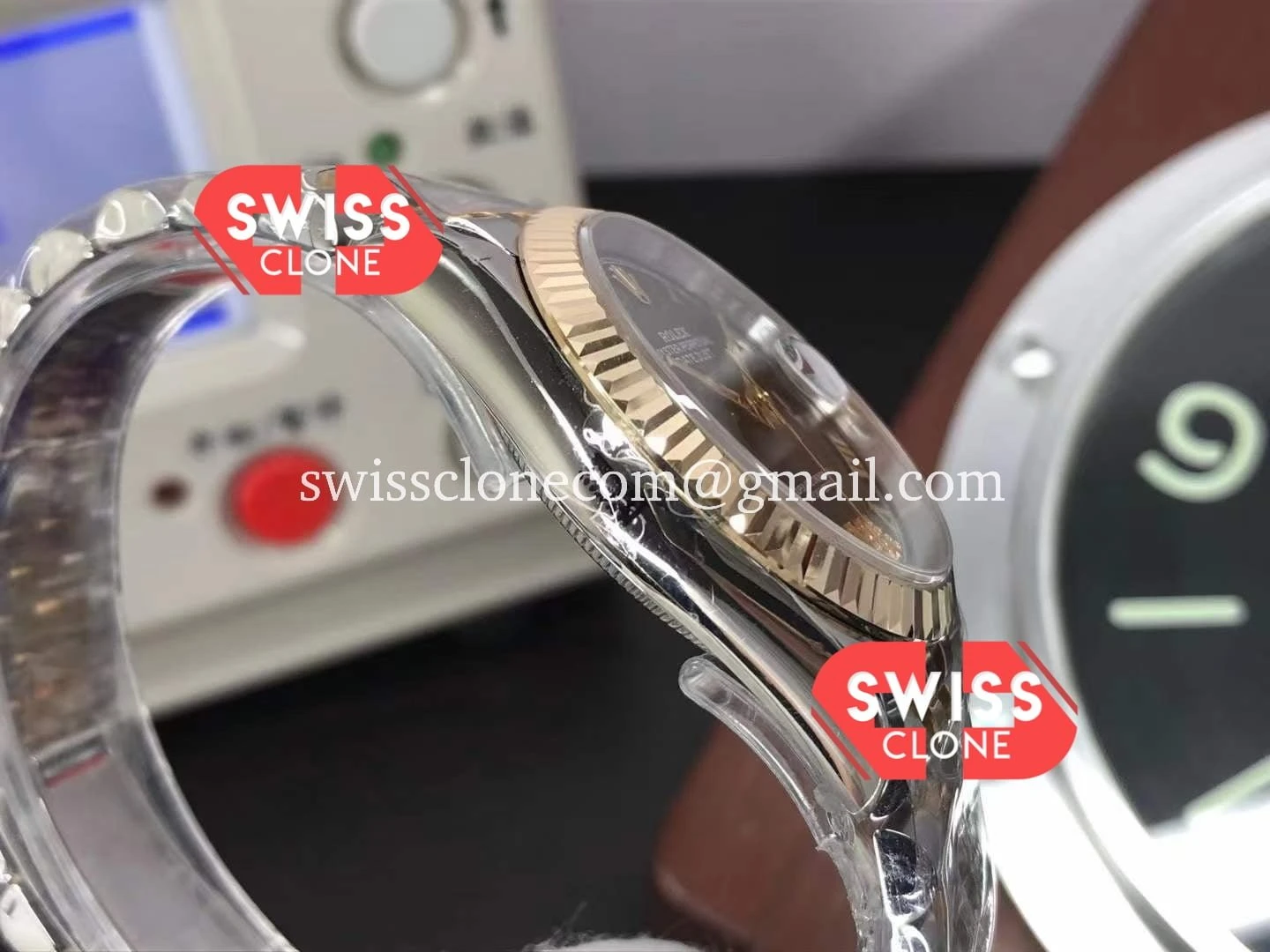 Rolex Datejust 36MM Two Tone Green Dial 1:1 Super Clone - Lateral Case Thickness Profile