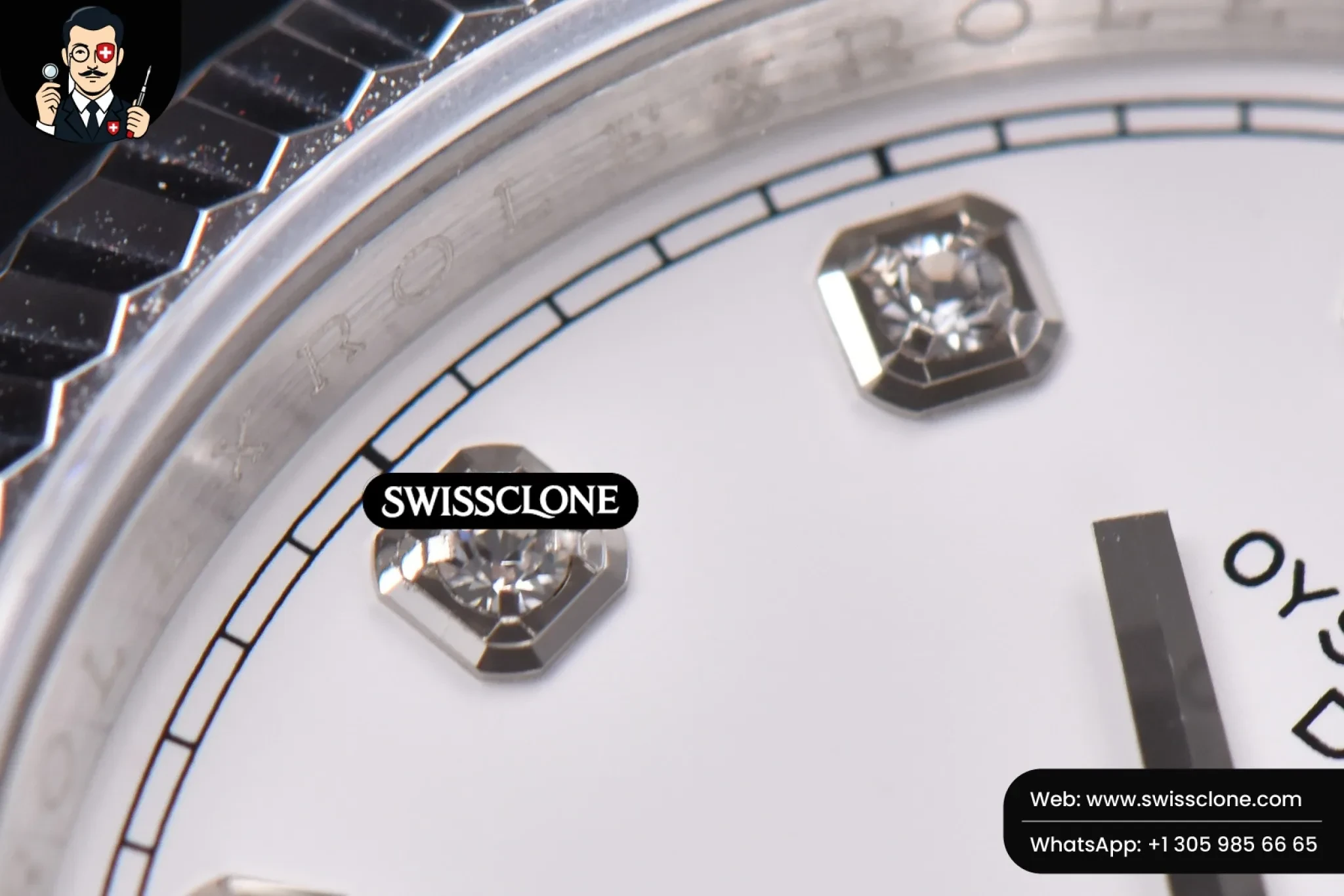 Rolex DateJust 36mm White Dial Diamond Marker Jubilee VR3235 1:1 Super Clone - Lateral Case Thickness Profile