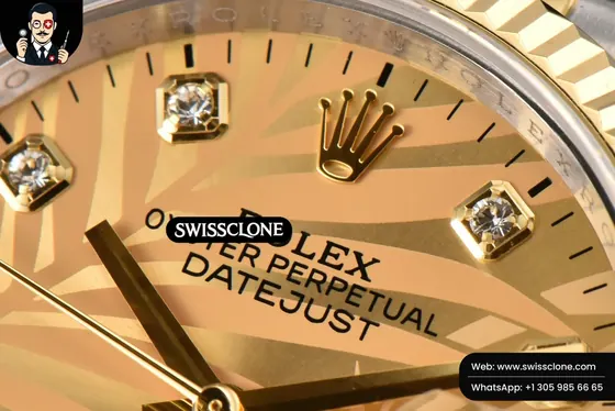 Rolex DateJust 36mm YG/SS Diamond Plam Dial Diamond Marker Jubilee 2824 1:1 Super Clone - Clasp & Bracelet Finishing