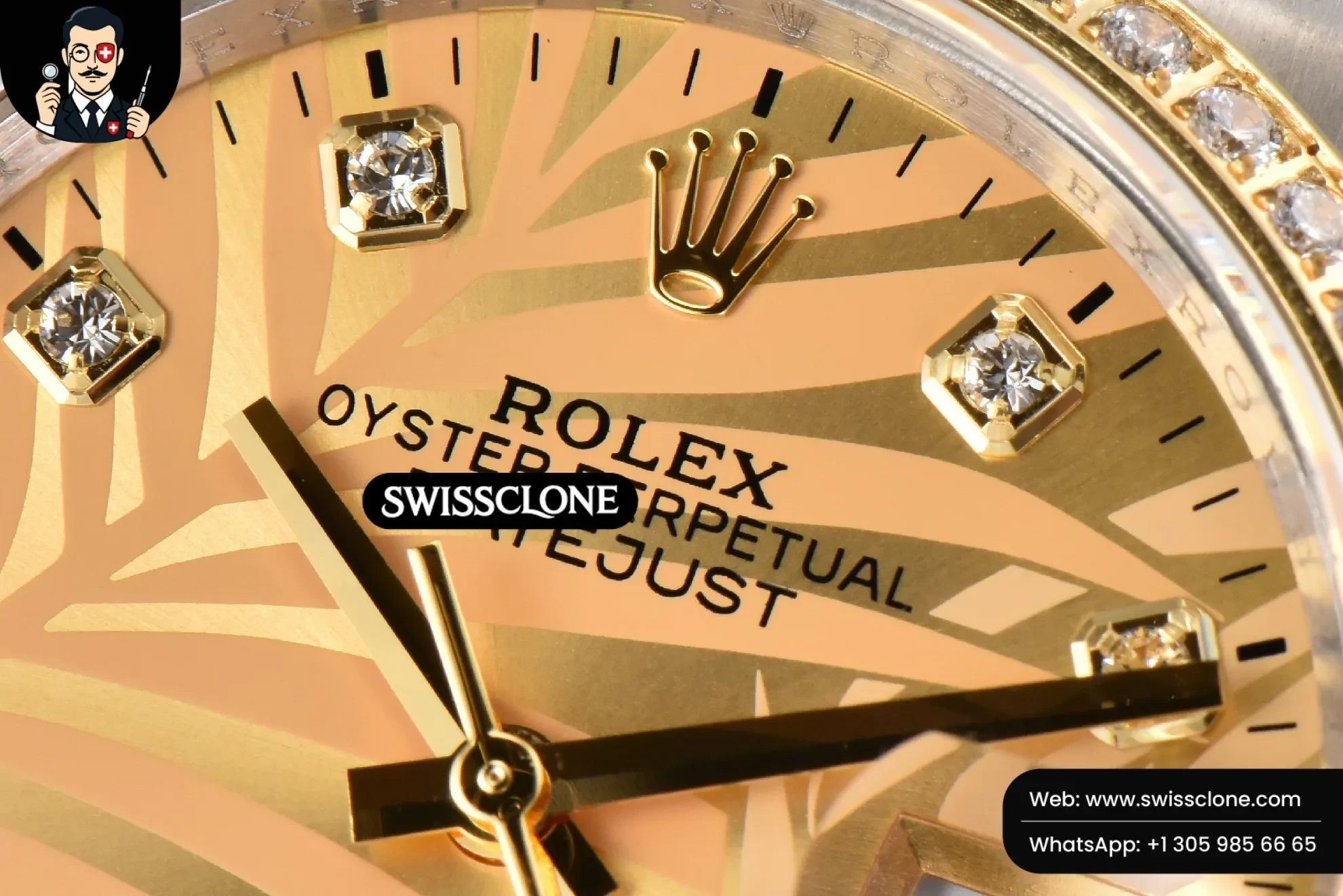 Rolex DateJust 36mm YG/SS Diamond Plam Dial Diamond Marker Jubilee 3235 1:1 Super Clone - Clasp & Bracelet Finishing