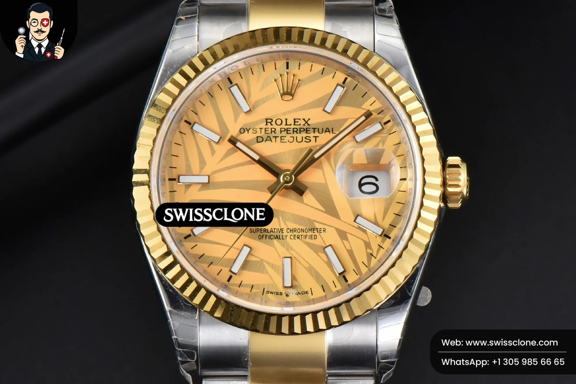 Rolex DateJust 36mm YG/SS Plam Dial Oyster