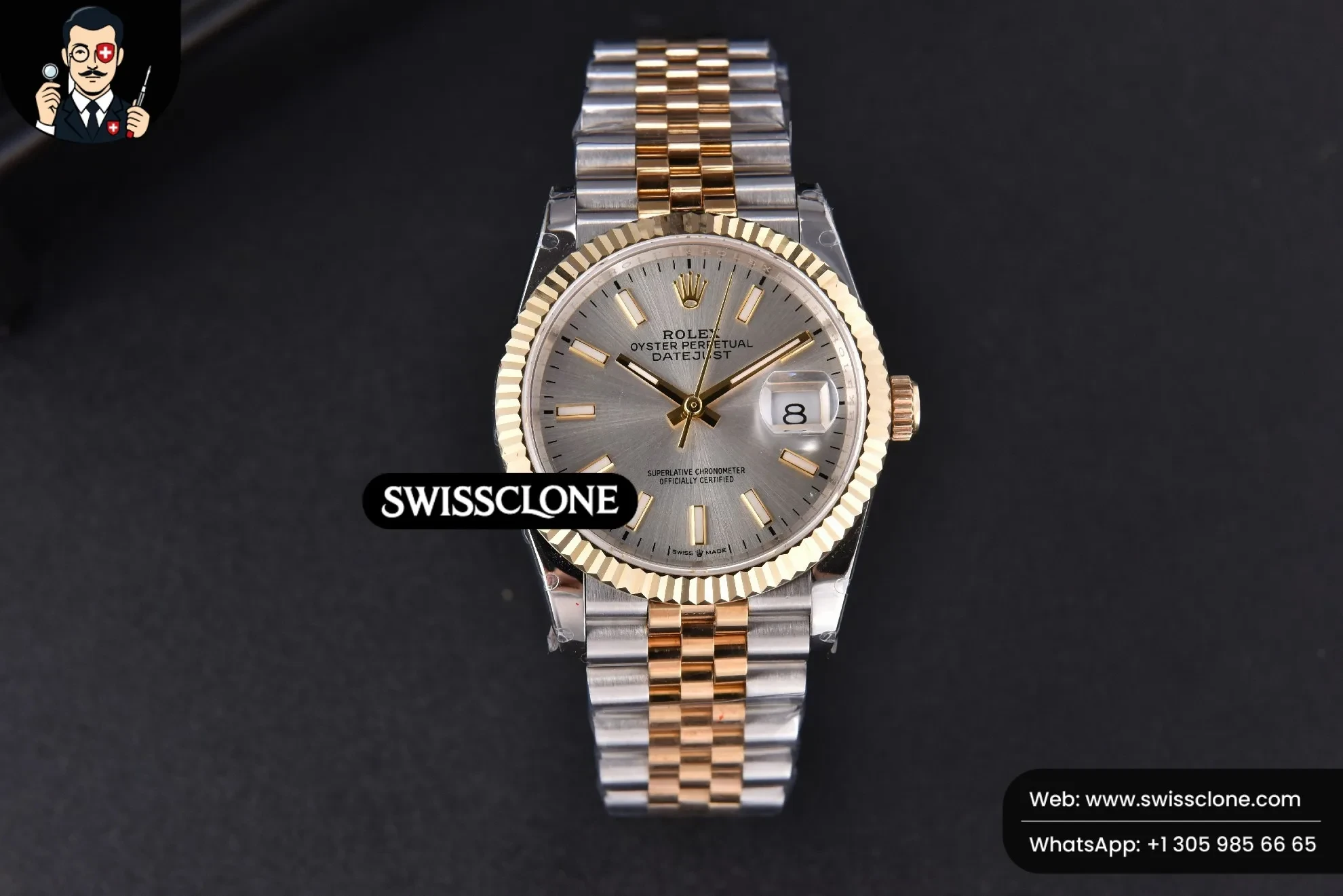Rolex DateJust 36mm YG/SS Silver Dial Jubilee VR3235