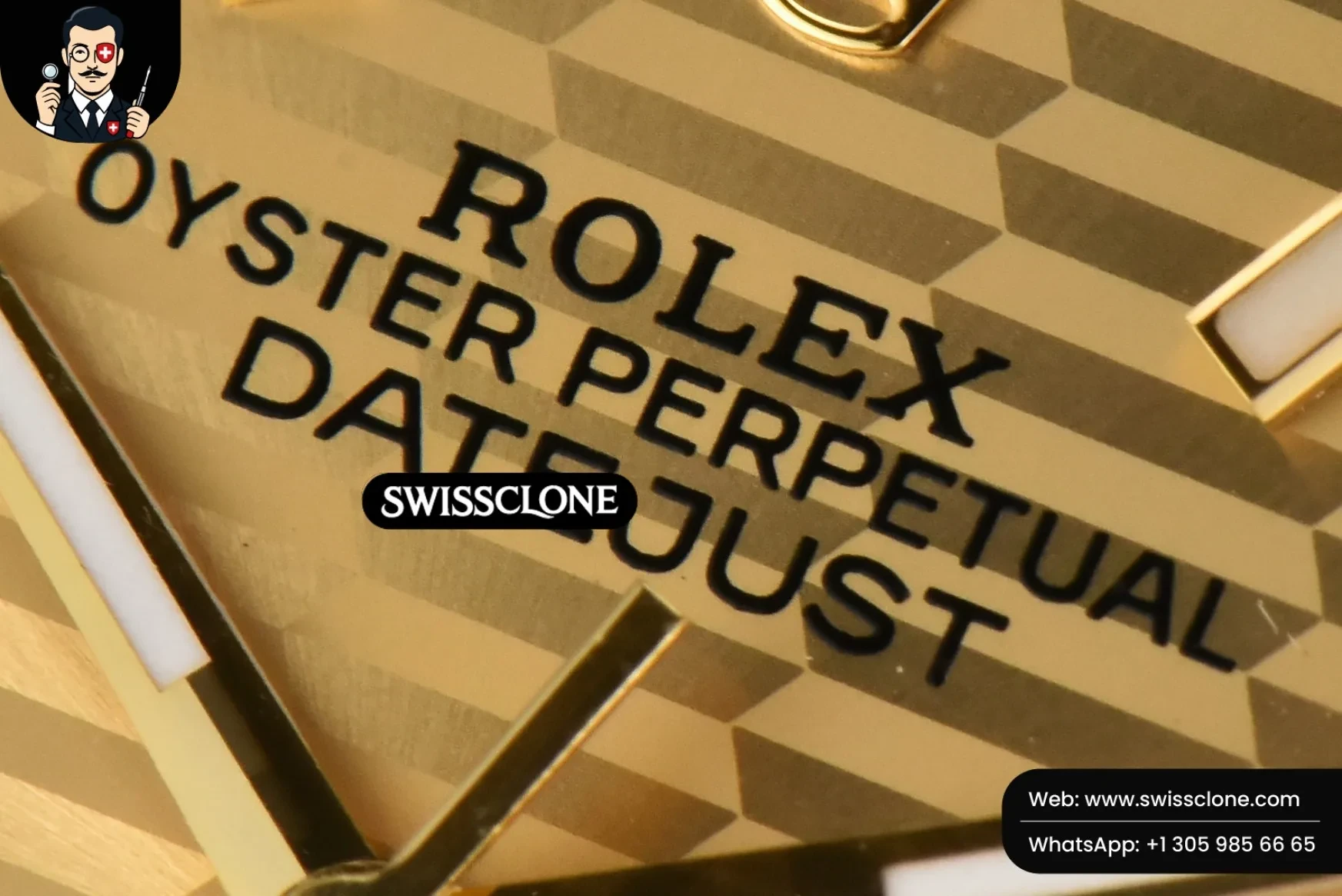 Rolex DateJust 36mm YG/SS Smooth Motif Dial Oyster 1:1 Super Clone - Clasp & Bracelet Finishing