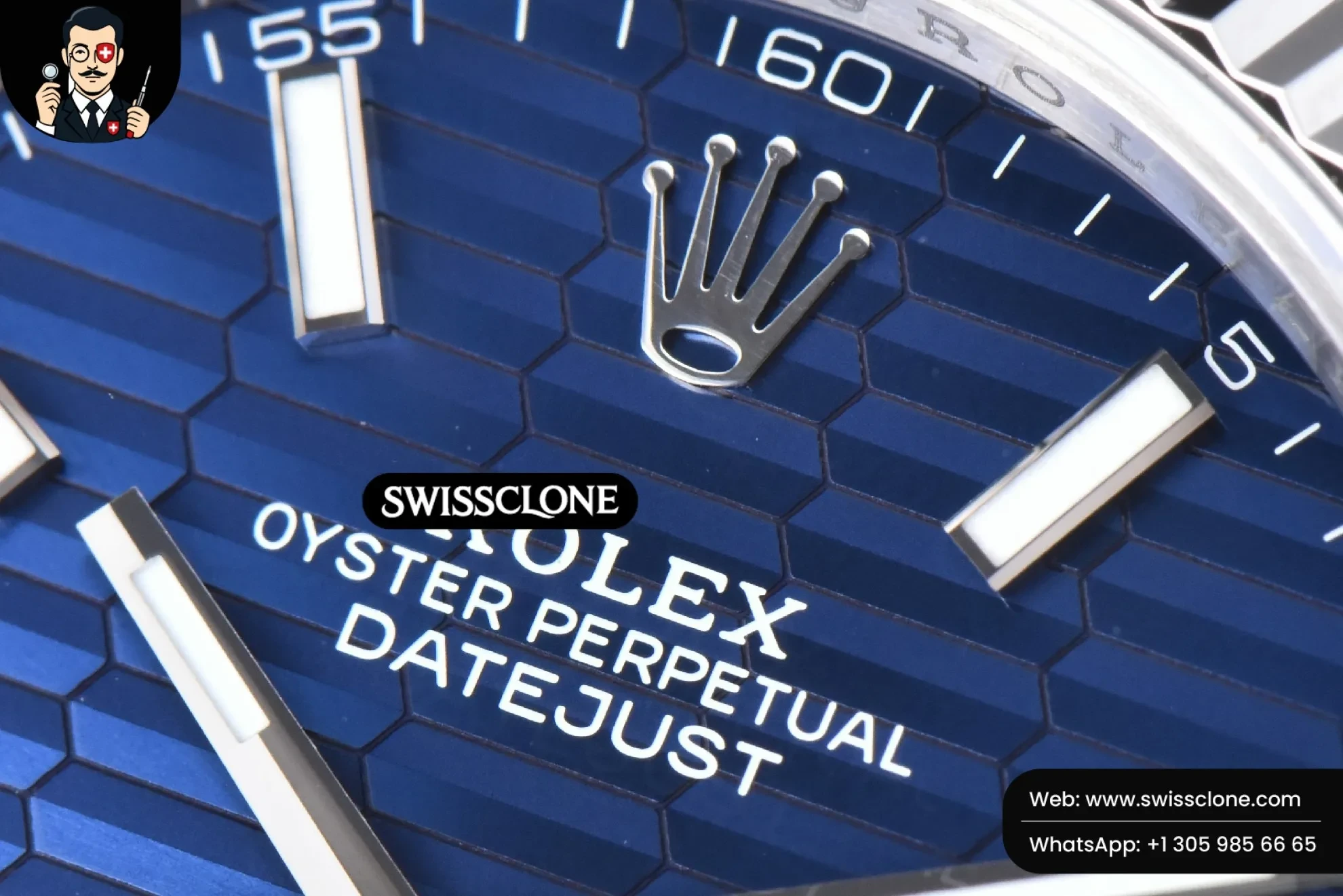 Rolex DateJust 41 126334 904L Blue Motif Dial Jubilee VS3235 1:1 Super Clone - Clasp & Bracelet Finishing