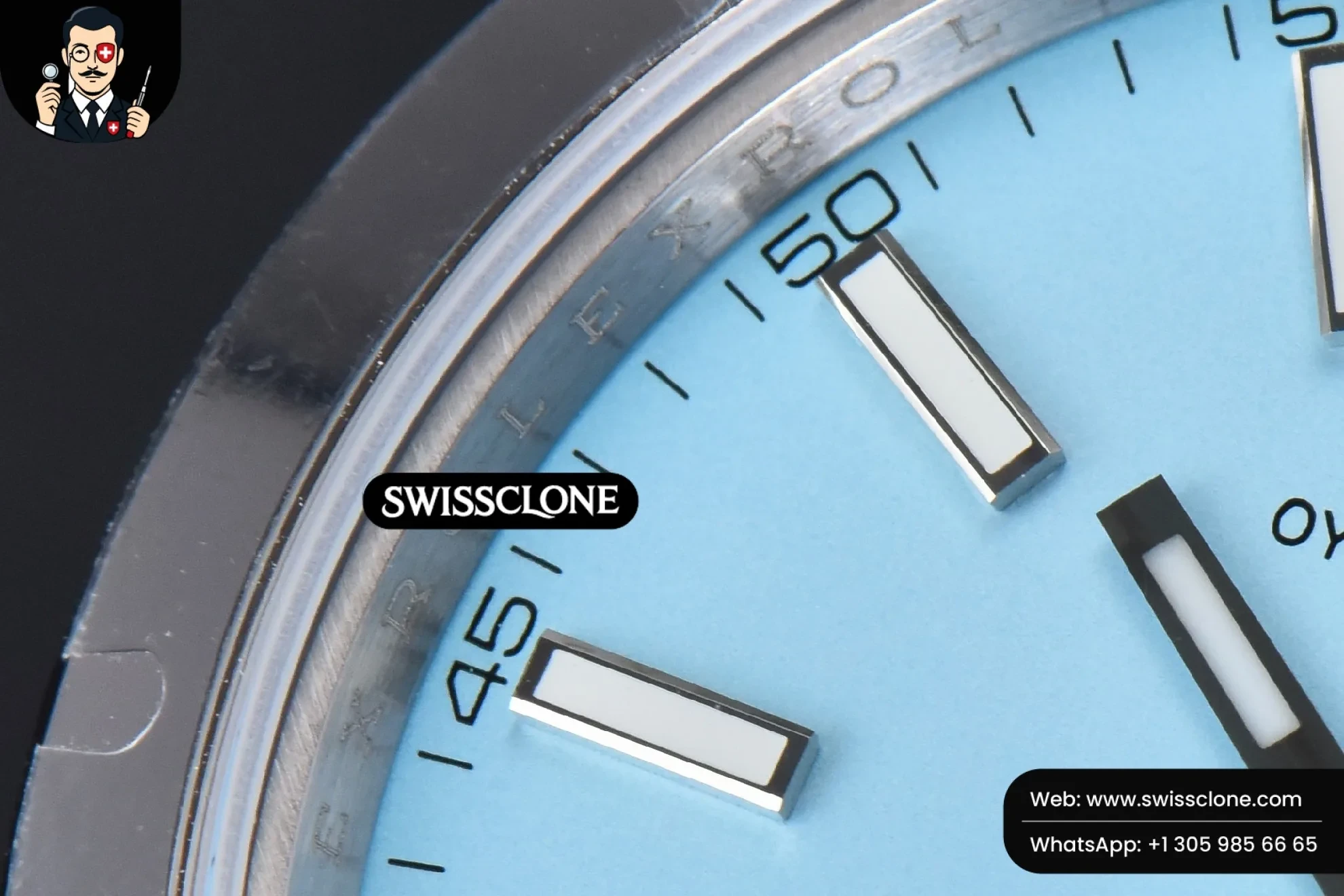 Rolex DateJust 41M 126300 Tungsten Smooth Bezel Tiffany Blue Dial Jubilee VR3235 Tungsten 1:1 Super Clone - Lateral Case Thickness Profile