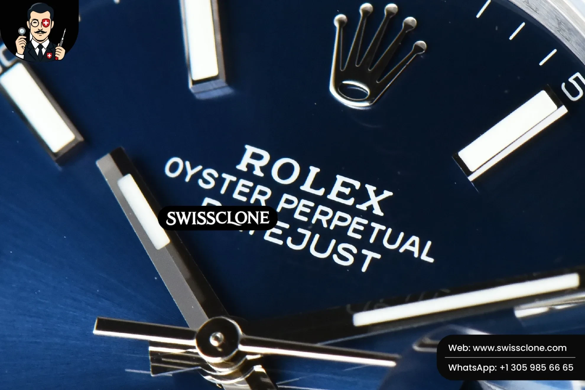 Rolex DateJust 41mm 126300 Smooth Bezel Blue Dial Oyster VS3235 1:1 Super Clone - Caseback & Cloned Calibre Movement