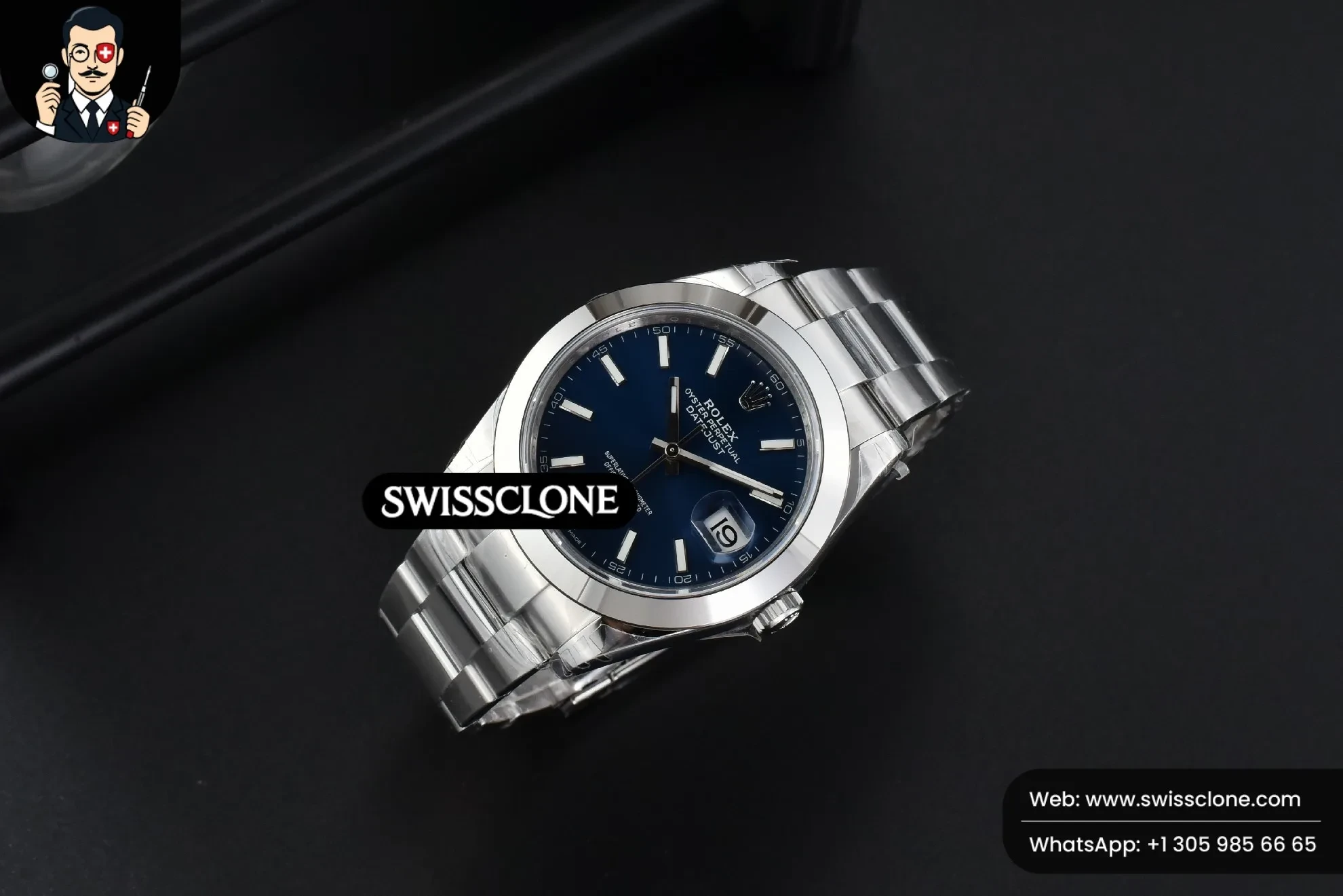 Rolex DateJust 41mm 126300 Smooth Bezel Blue Dial Oyster VS3235 1:1 Super Clone - Clasp & Bracelet Finishing