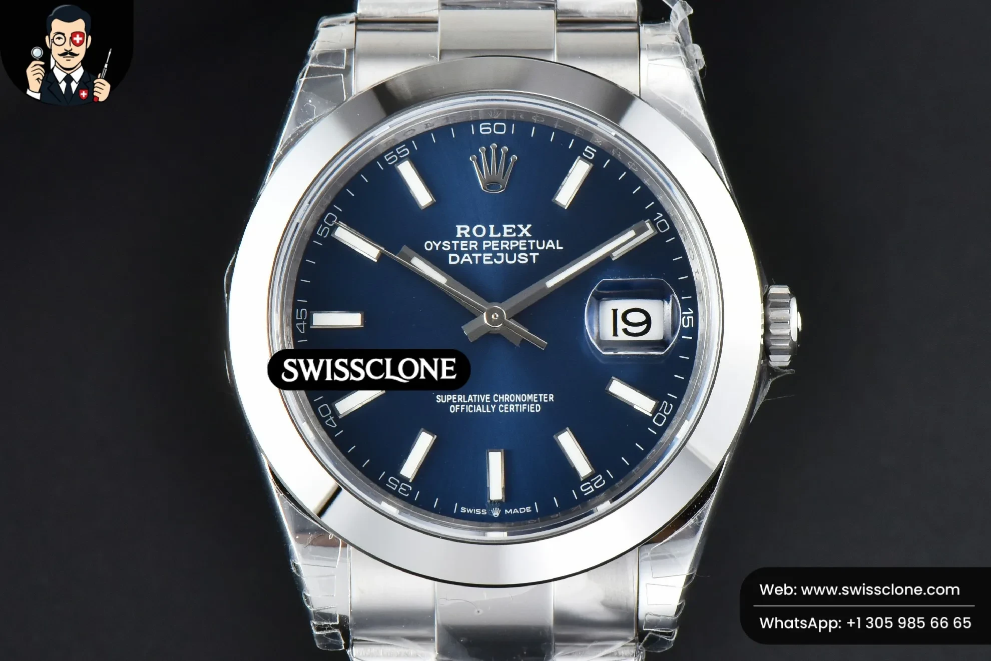 Rolex DateJust 41mm 126300 Smooth Bezel Blue Dial Oyster VS3235