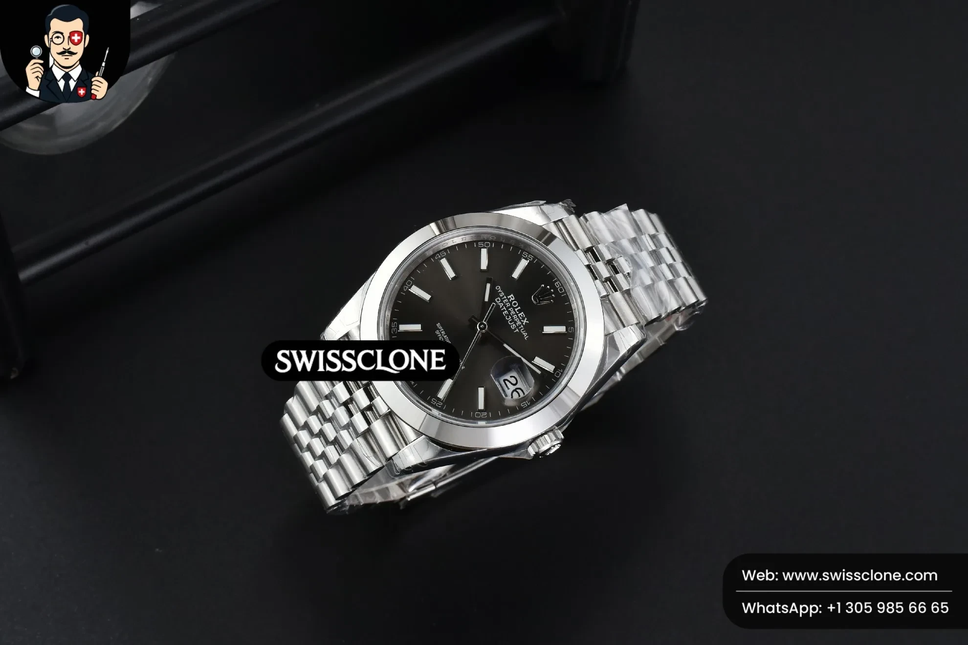 Rolex DateJust 41mm 126300 Smooth Bezel Gray Dial Jubilee VS3235 1:1 Super Clone - Clasp & Bracelet Finishing