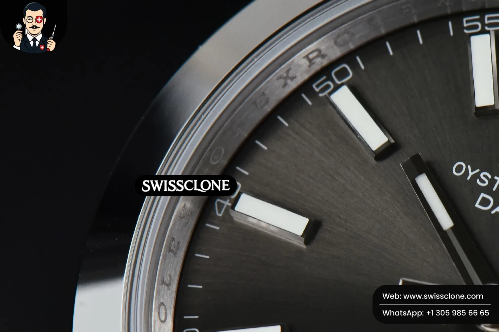 Rolex DateJust 41mm 126300 Smooth Bezel Gray Dial Oyster VS3235 1:1 Super Clone - Caseback & Cloned Calibre Movement