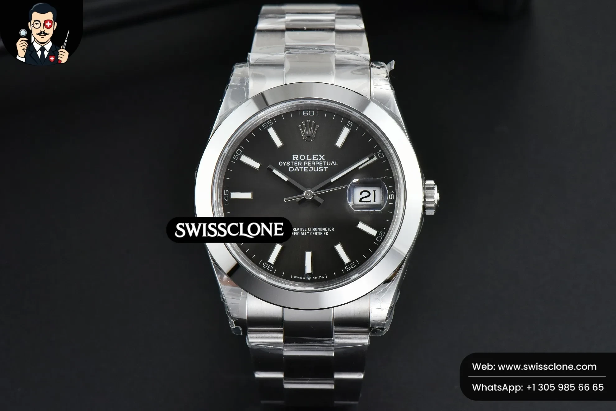 Rolex DateJust 41mm 126300 Smooth Bezel Gray Dial Oyster VS3235