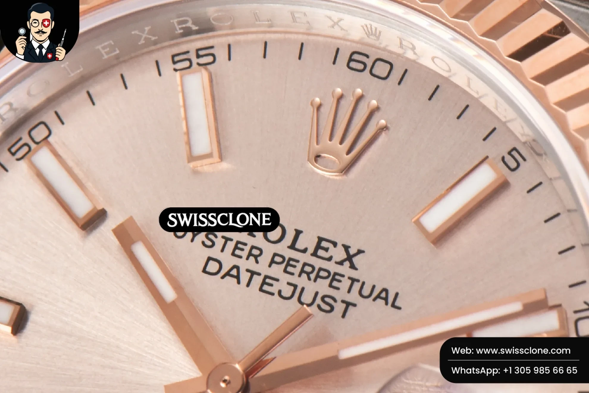 Rolex DateJust 41mm 126331 904L RG/SS Silver Dial Jubilee VS3235 1:1 Super Clone - Clasp & Bracelet Finishing