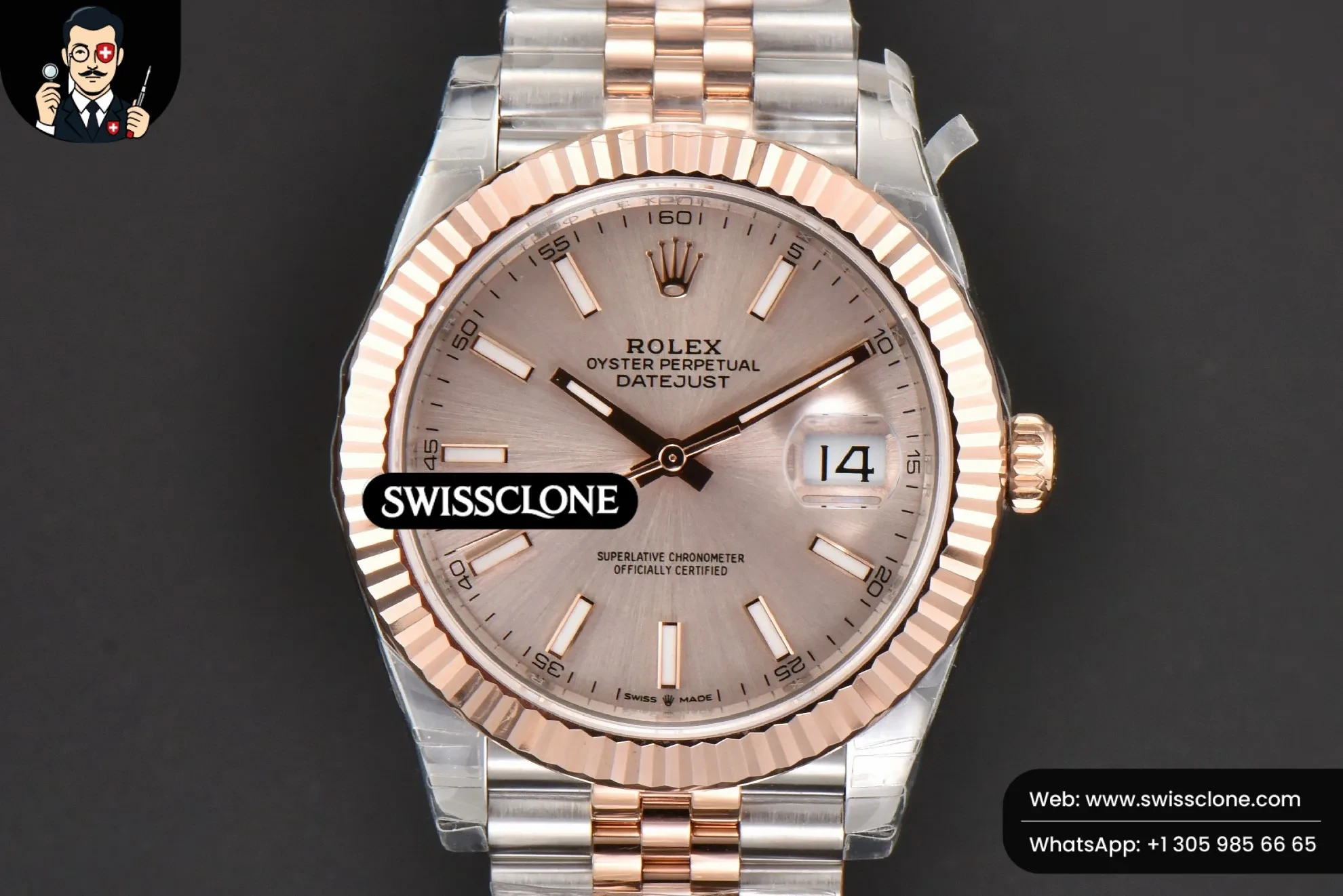 Rolex DateJust 41mm 126331 904L RG/SS Silver Dial Jubilee VS3235