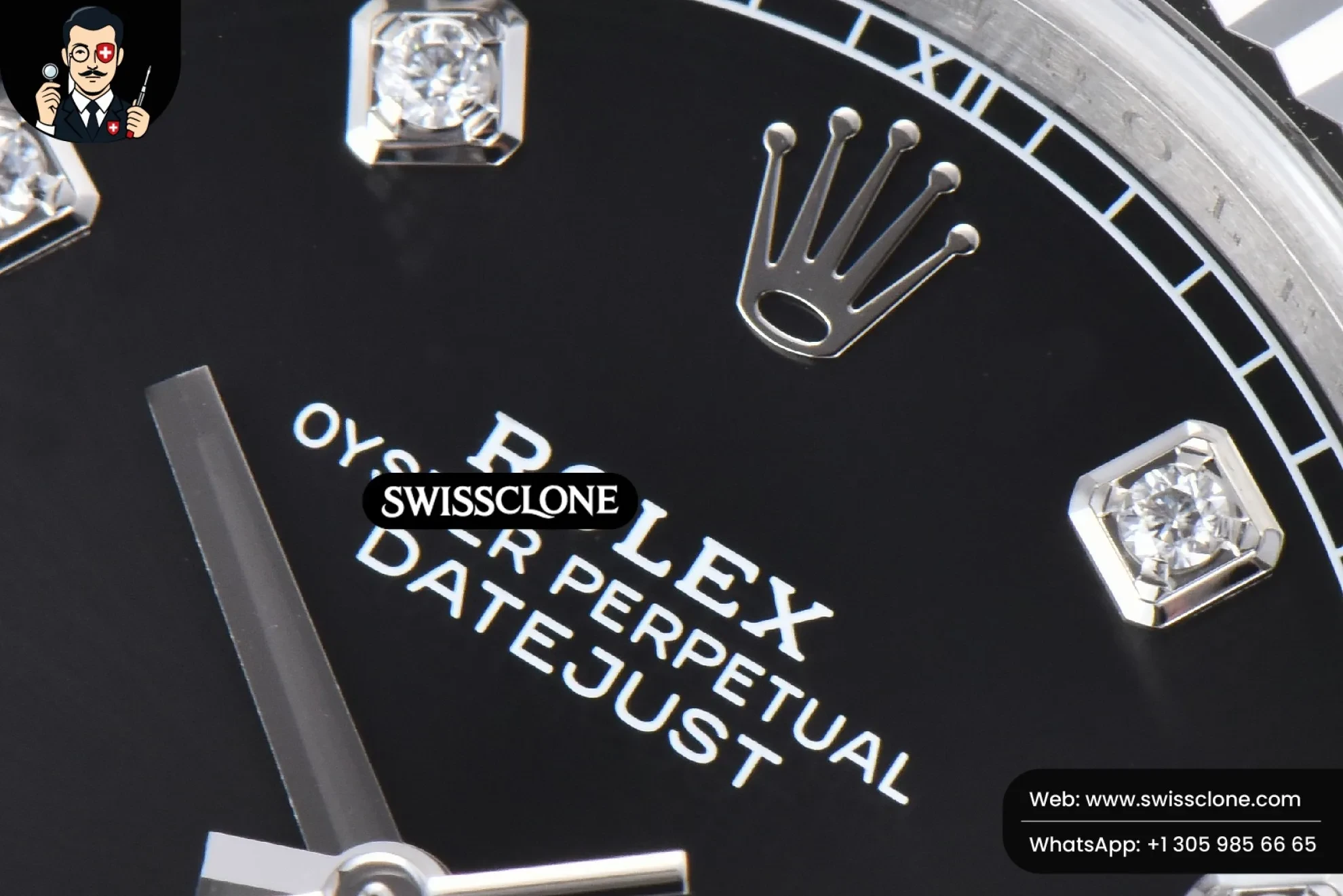 Rolex DateJust 41mm 126334 904L Black Dial Diamond Marker Jubilee VR3235 1:1 Super Clone - Caseback & Cloned Calibre Movement
