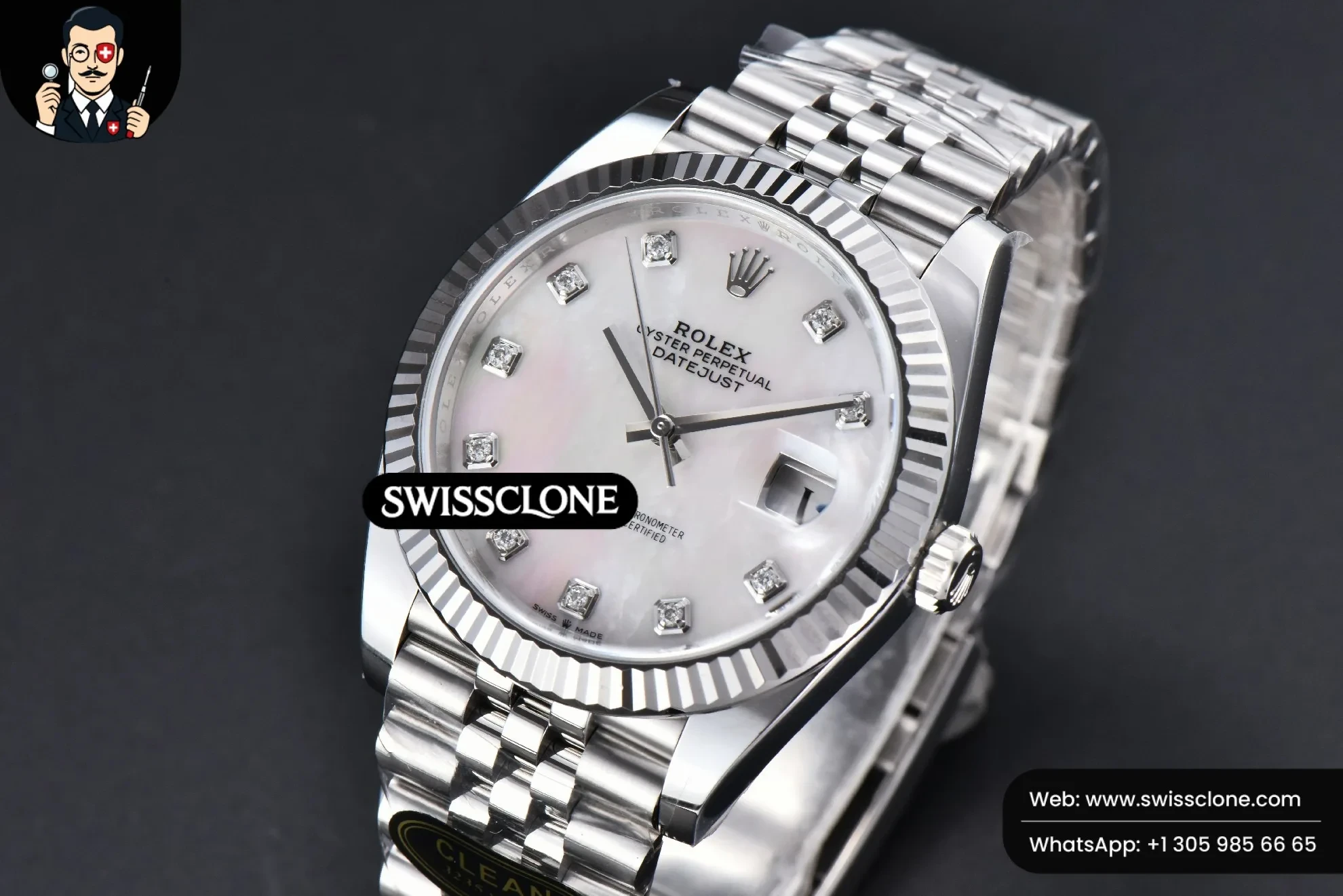 Rolex DateJust 41mm 126334 904L MOP Dial Diamond Marker Jubilee VR3235 1:1 Super Clone - Clasp & Bracelet Finishing