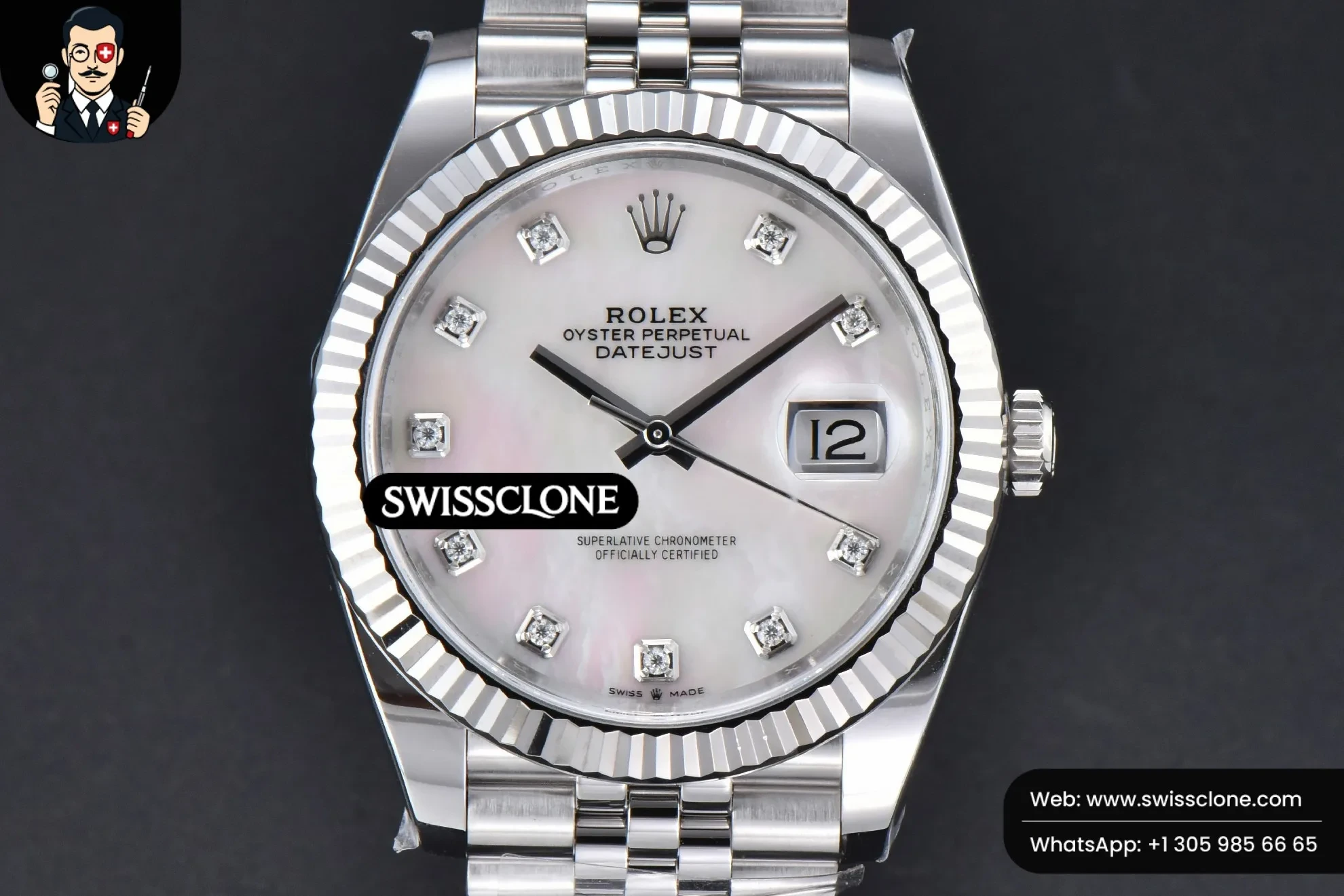 Rolex DateJust 41mm 126334 904L MOP Dial Diamond Marker Jubilee VR3235