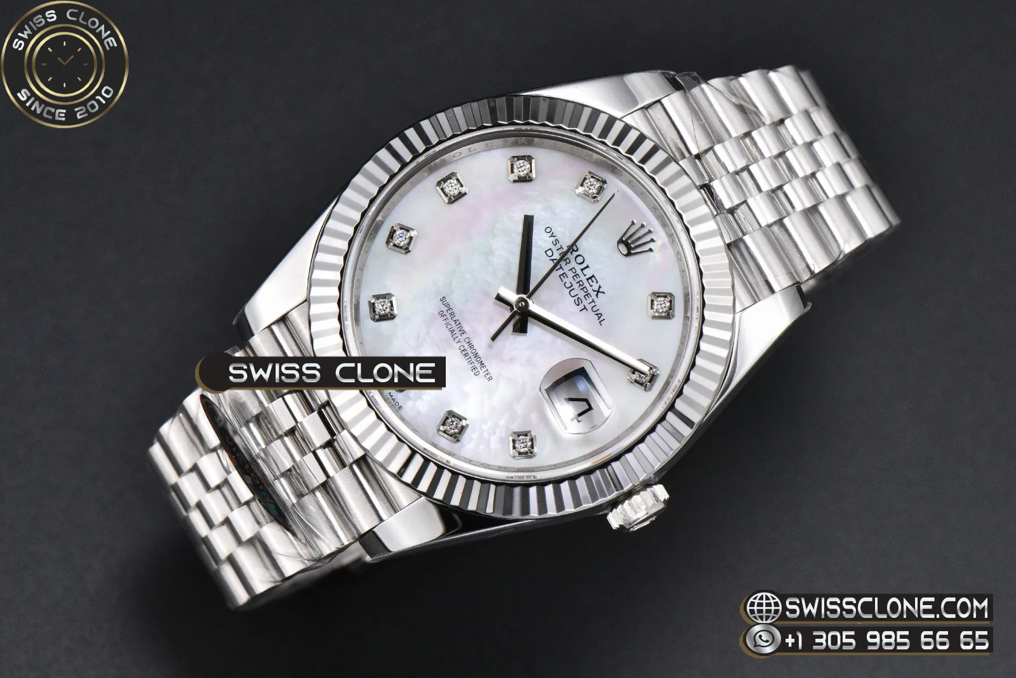 Rolex DateJust 41mm 126334 904L VF MOP Dial Diamond Marker Jubilee DD3235 1:1 Super Clone - Bezel & Case Profile