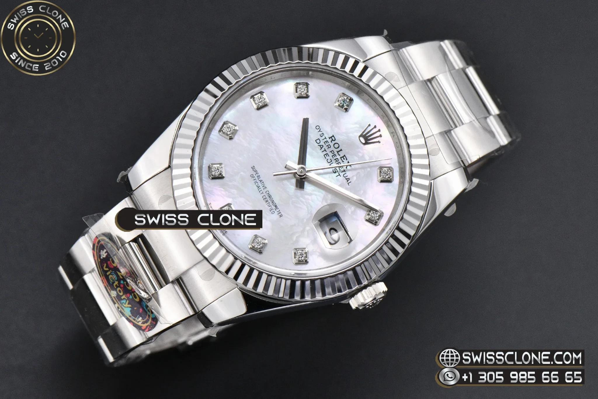 Rolex DateJust 41mm 126334 904L VF MOP Dial Diamond Marker Oyster DD3235 1:1 Super Clone - Bezel & Case Profile