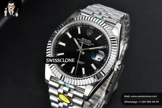 Rolex DateJust 41mm 126334 Black Dial Jubilee 2824 1:1 Super Clone - Bezel & Case Profile