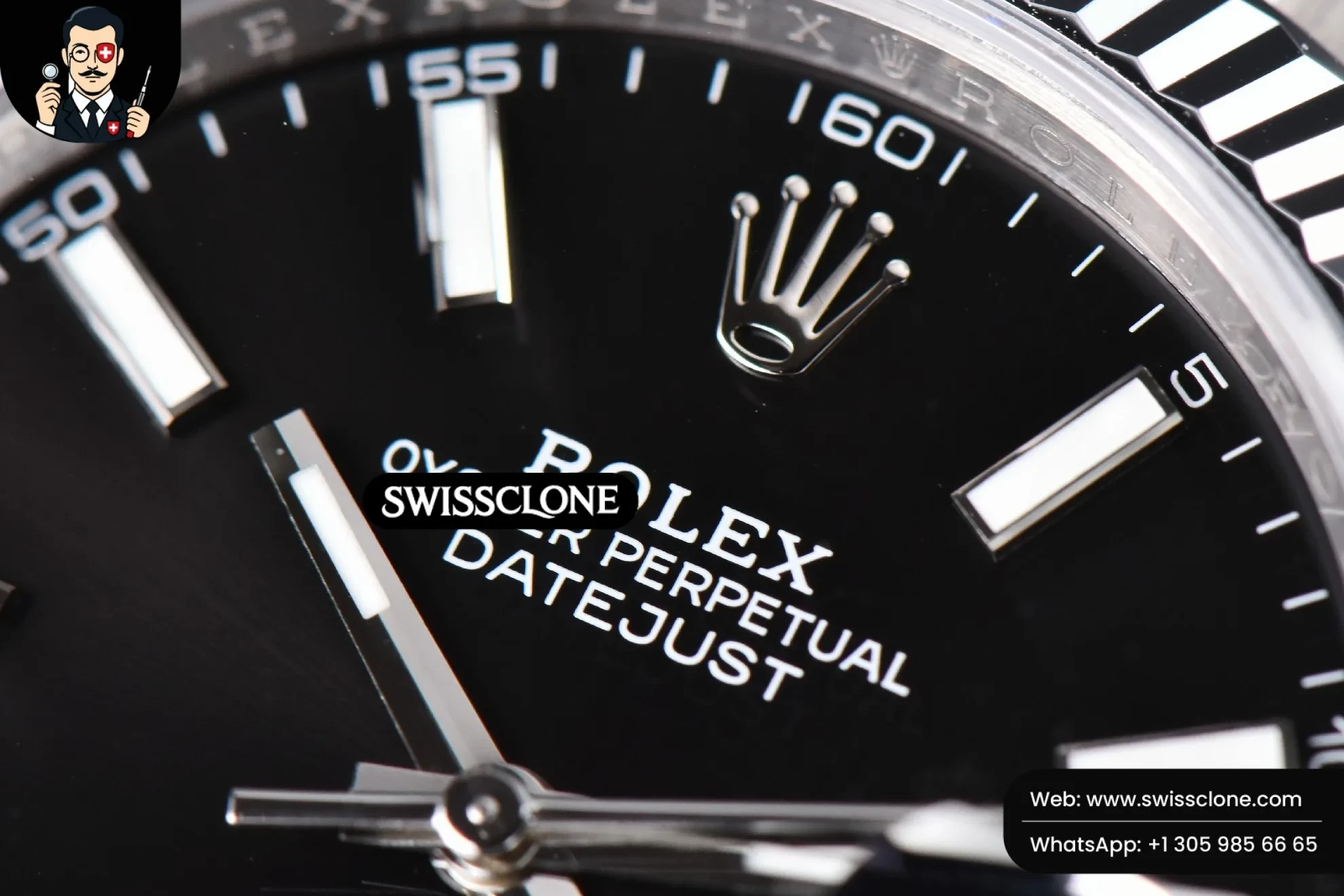 Rolex DateJust 41mm 126334 Fluted Bezel Black Dial Oyster VS3235 1:1 Super Clone - Clasp & Bracelet Finishing