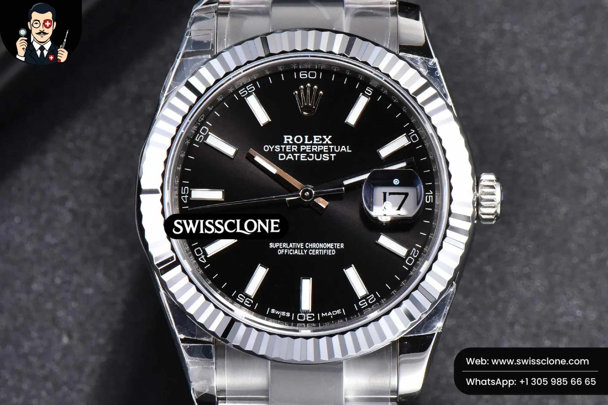 Rolex DateJust 41mm 126334 Fluted Bezel Black Dial Oyster VS3235