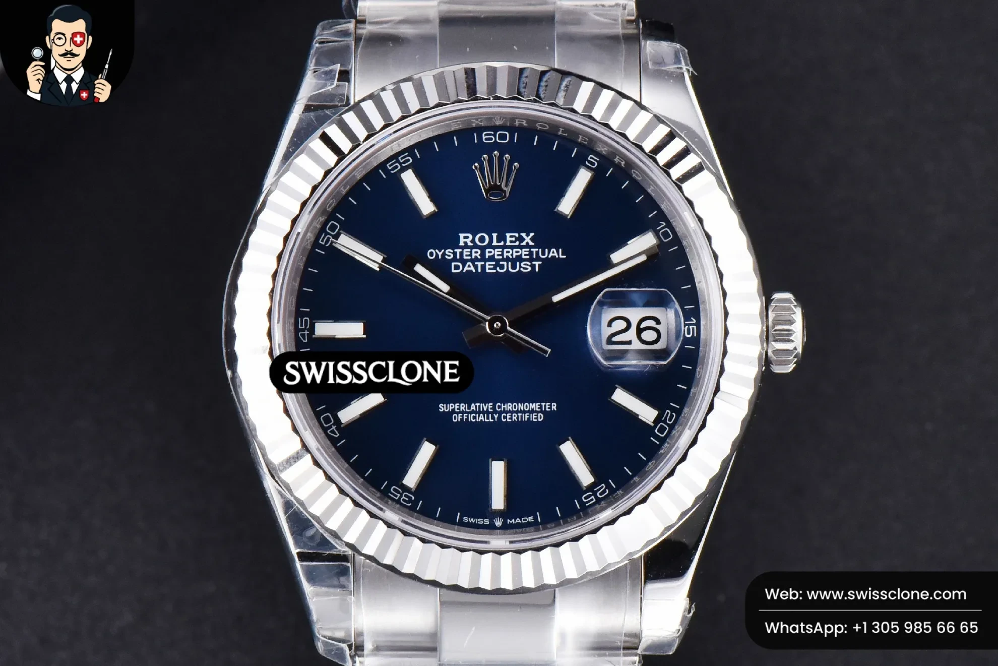 Rolex DateJust 41mm 126334 Fluted Bezel Blue Dial Oyster VS3235