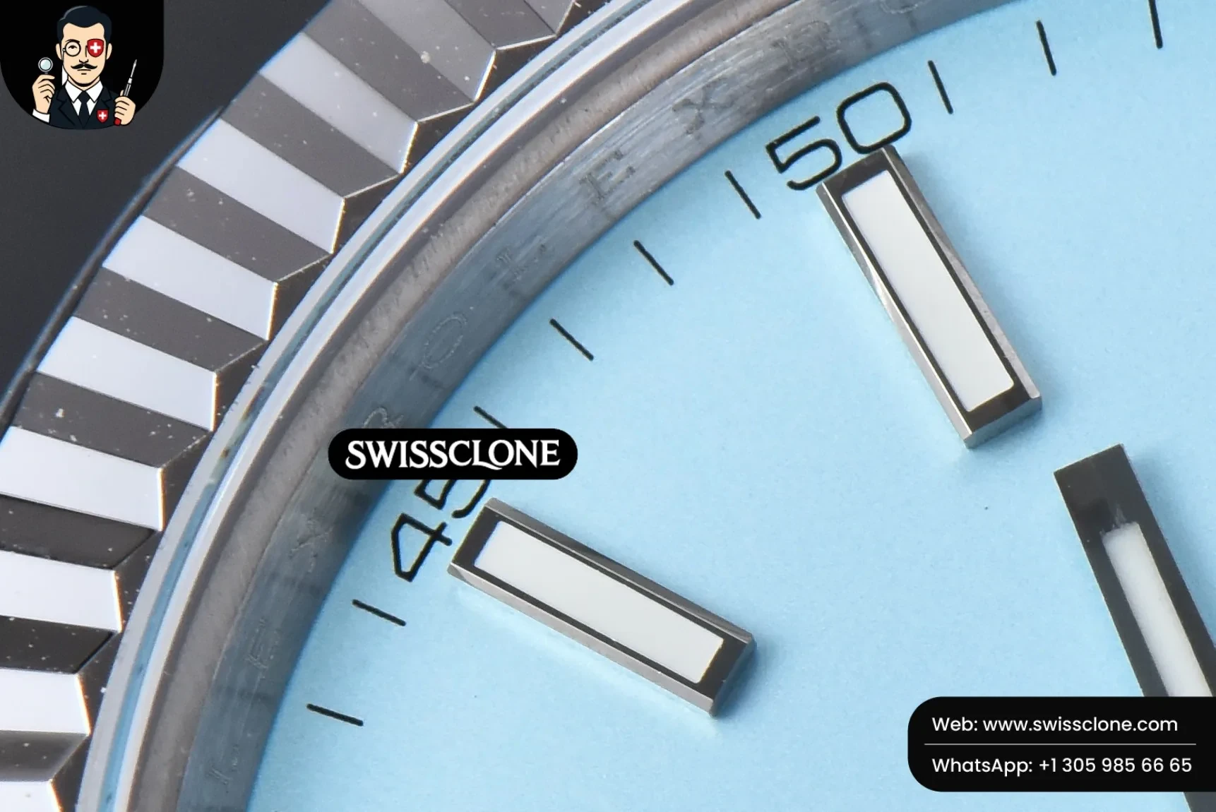 Rolex DateJust 41mm 126334 Fluted Bezel Ice Blue Dial Jubilee VR3235 1:1 Super Clone - Lateral Case Thickness Profile