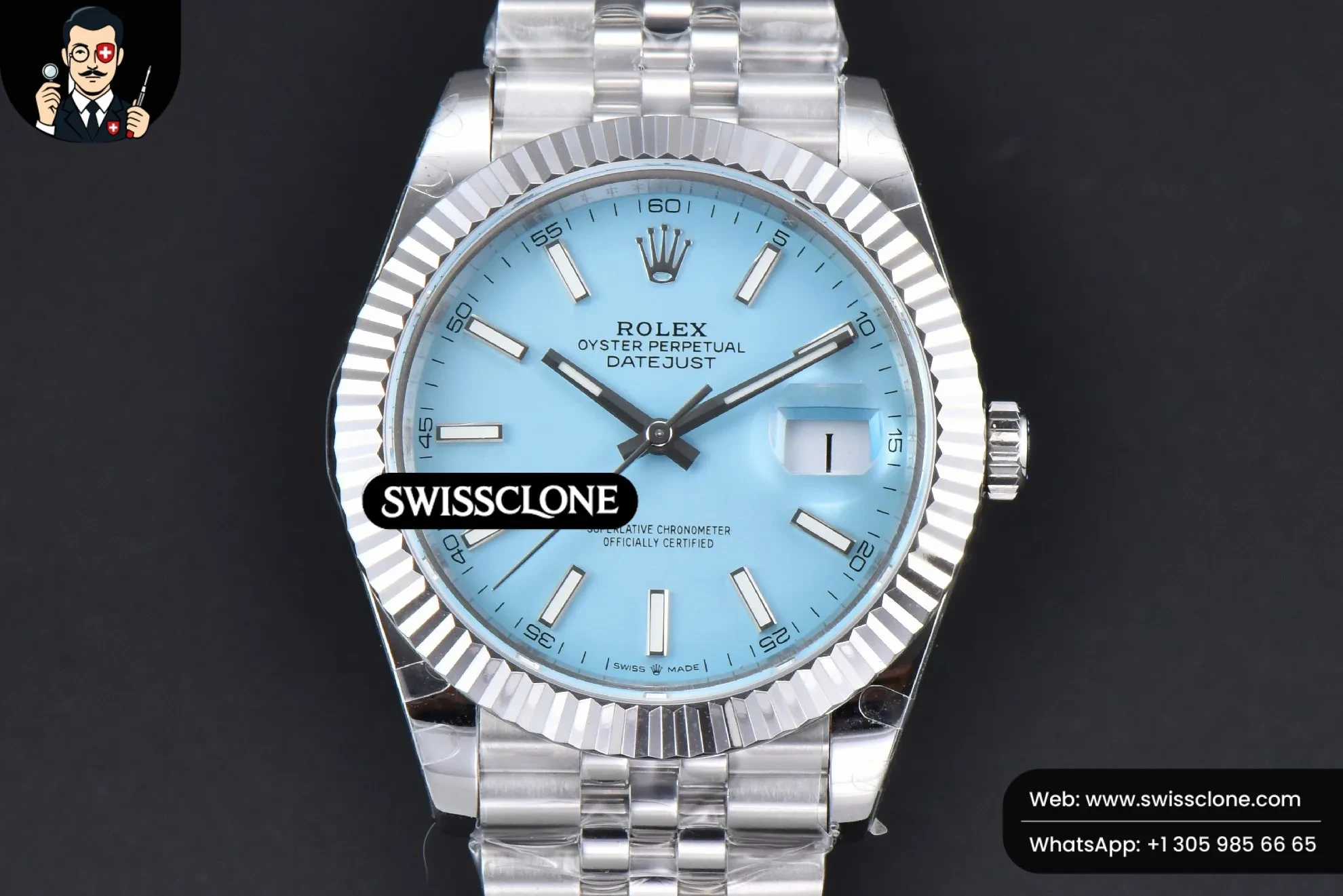 Rolex DateJust 41mm 126334 Fluted Bezel Ice Blue Dial Jubilee VR3235 1:1 Super Clone - Clasp & Bracelet Finishing