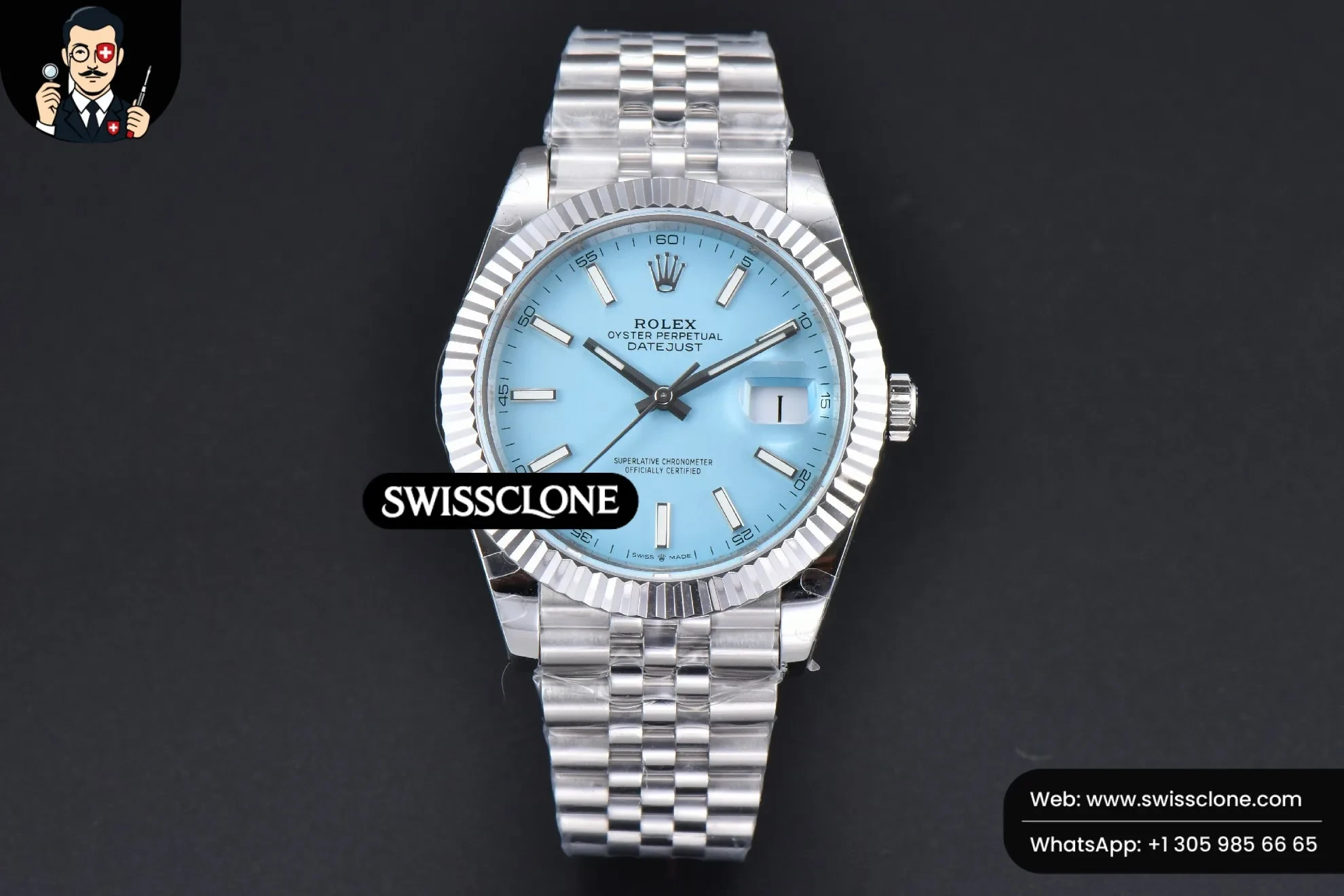 Rolex DateJust 41mm 126334 Fluted Bezel Ice Blue Dial Jubilee VR3235
