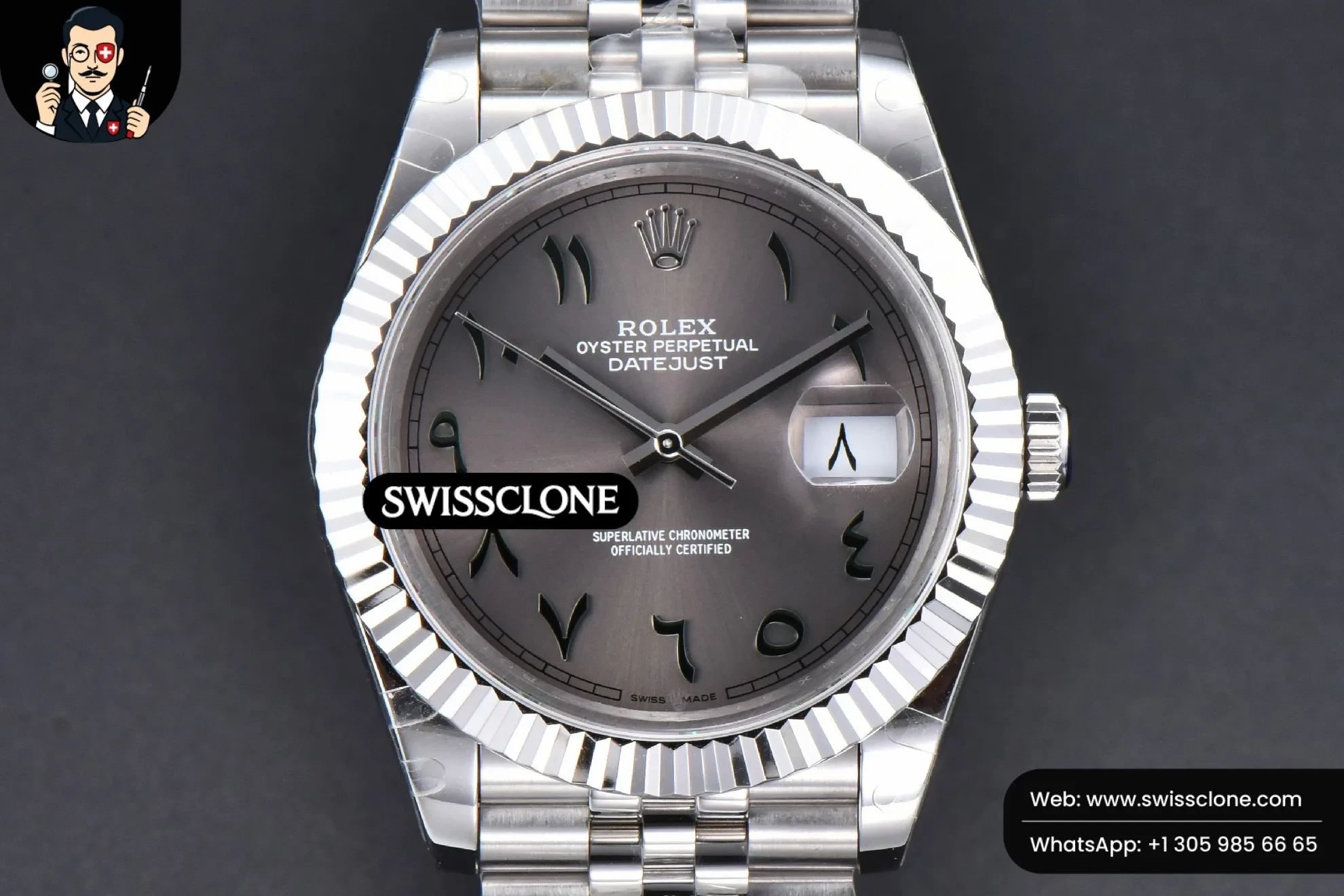 Rolex DateJust 41mm 126334 Gray Arabic Dial Jubilee
