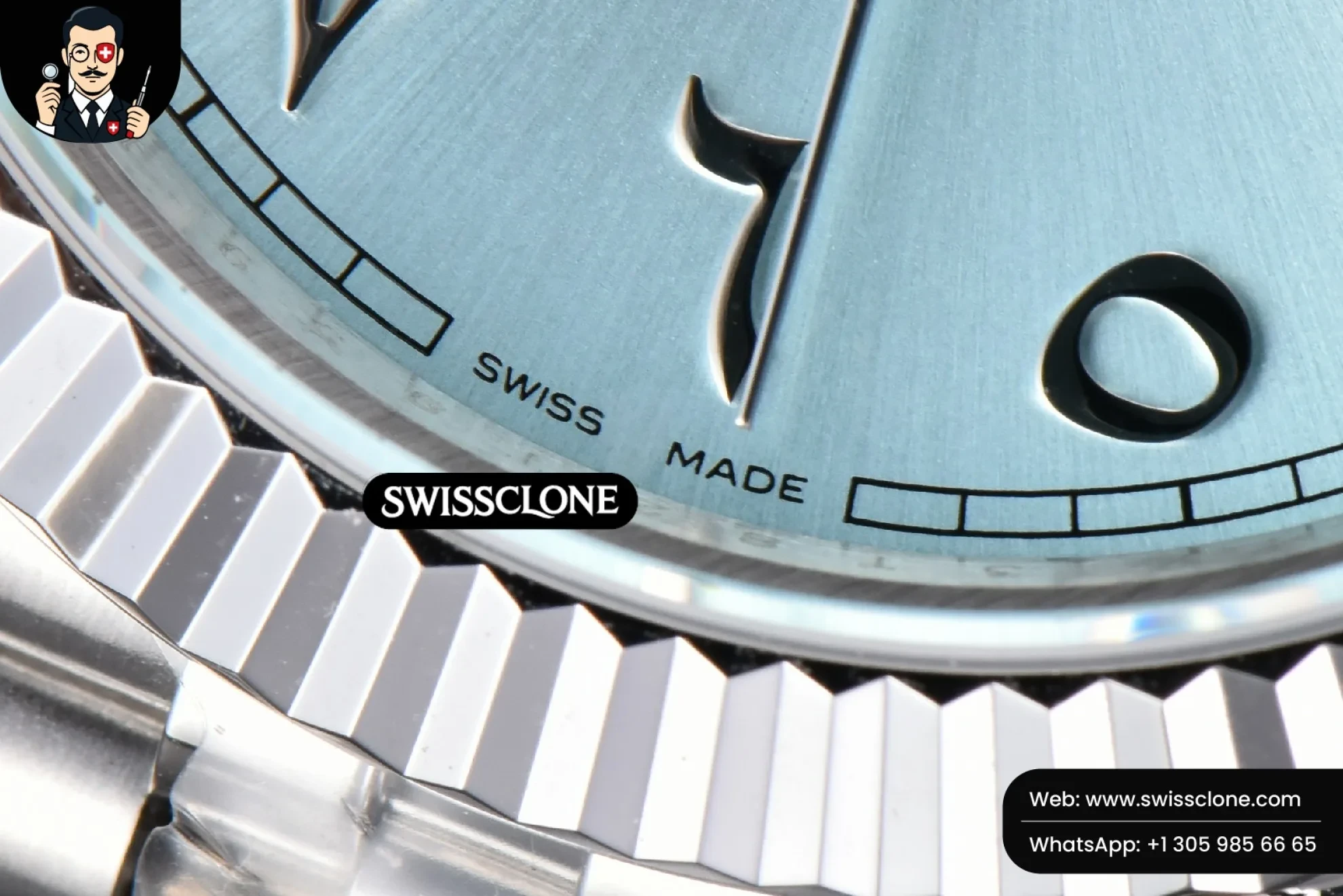 Rolex DateJust 41mm 126334 Ice Blue Arabic Dial Jubilee 1:1 Super Clone - On-Wrist Presence View