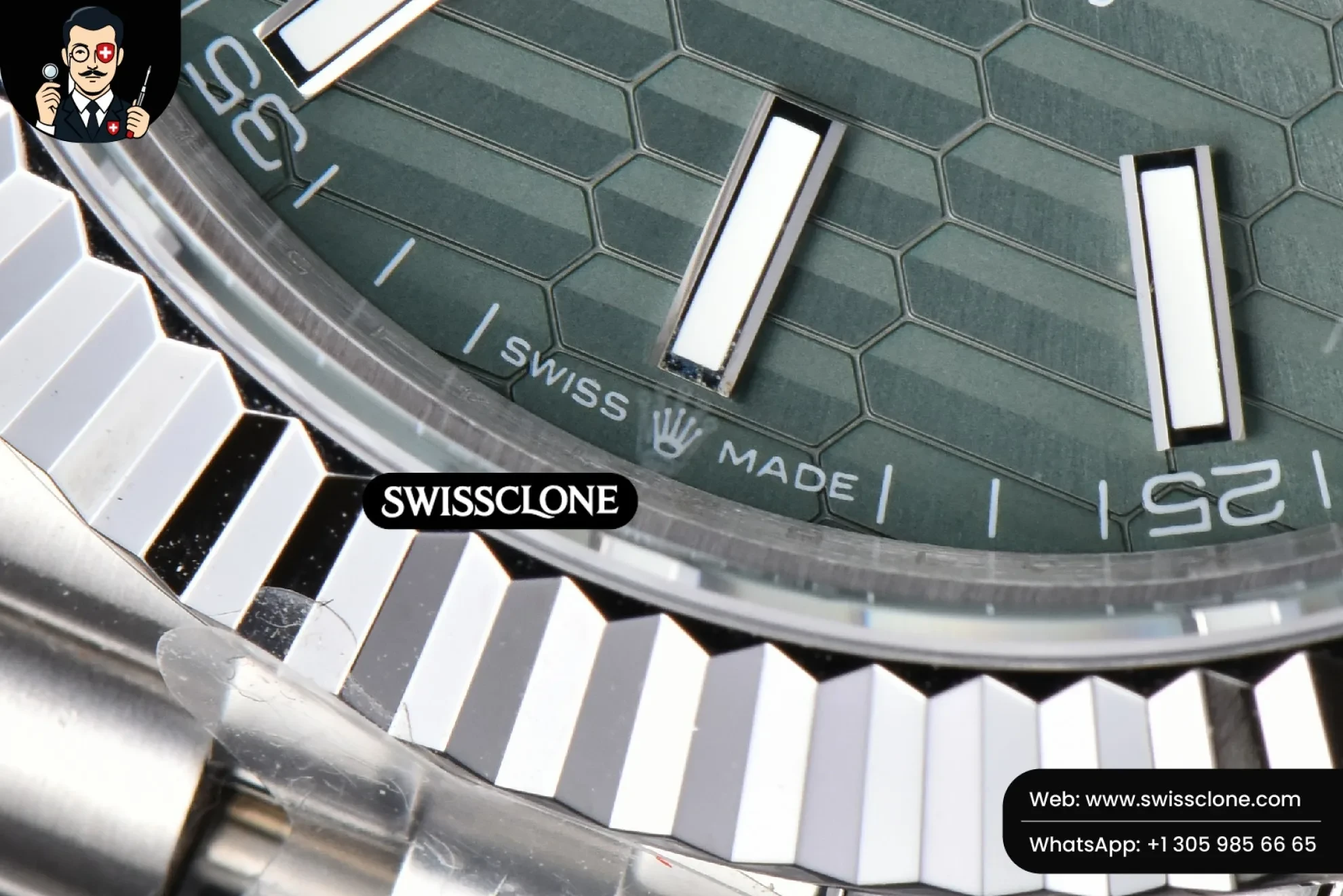 Rolex DateJust 41mm 126334 Mint Green Motif Dial Jubilee 1:1 Super Clone - On-Wrist Presence View
