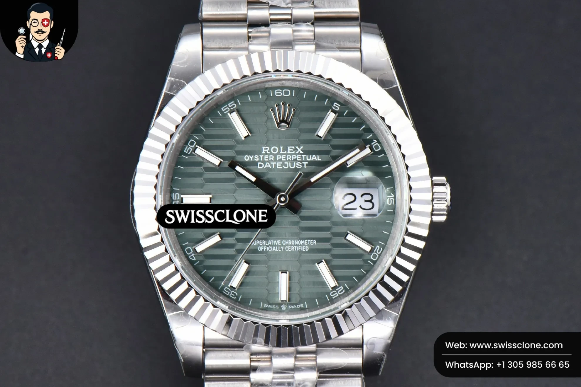 Rolex DateJust 41mm 126334 Mint Green Motif Dial Jubilee