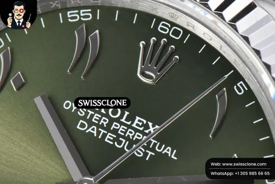 Rolex DateJust 41mm 126334 Olive Green Arabic Dial Jubilee 1:1 Super Clone - Clasp & Bracelet Finishing