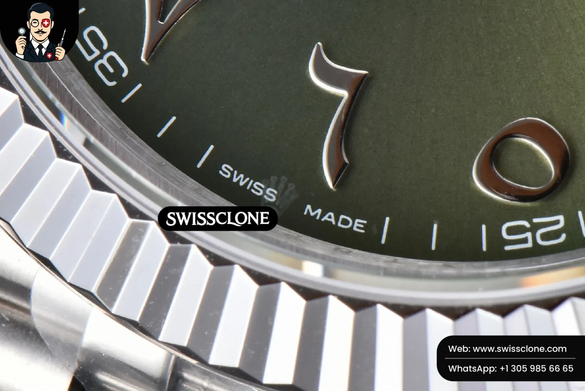 Rolex DateJust 41mm 126334 Olive Green Arabic Dial Jubilee 1:1 Super Clone - On-Wrist Presence View
