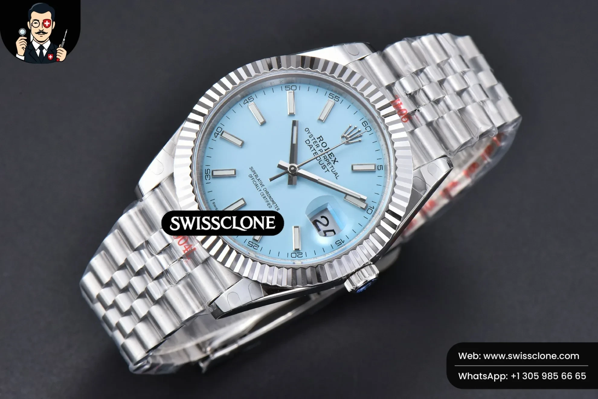 Rolex DateJust 41mm 126334 Tiffany Blue Dial Jubilee Tungsten Heavy 1:1 Super Clone - Bezel & Case Profile