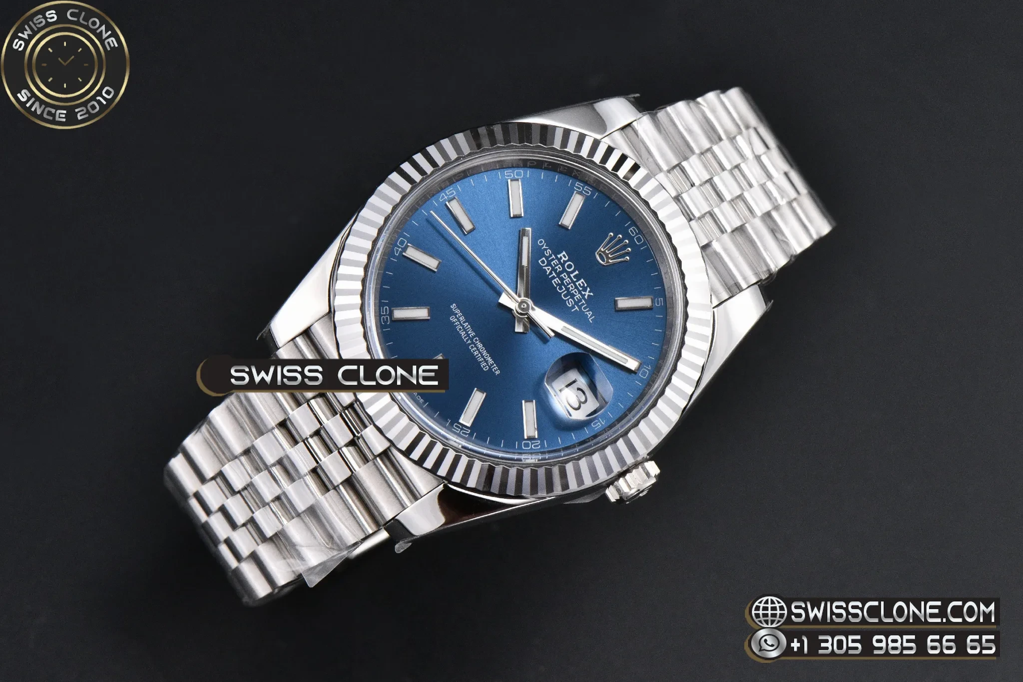 Rolex DateJust 41mm 126334 VF Blue Dial Jubilee DD3235 1:1 Super Clone - Bezel & Case Profile