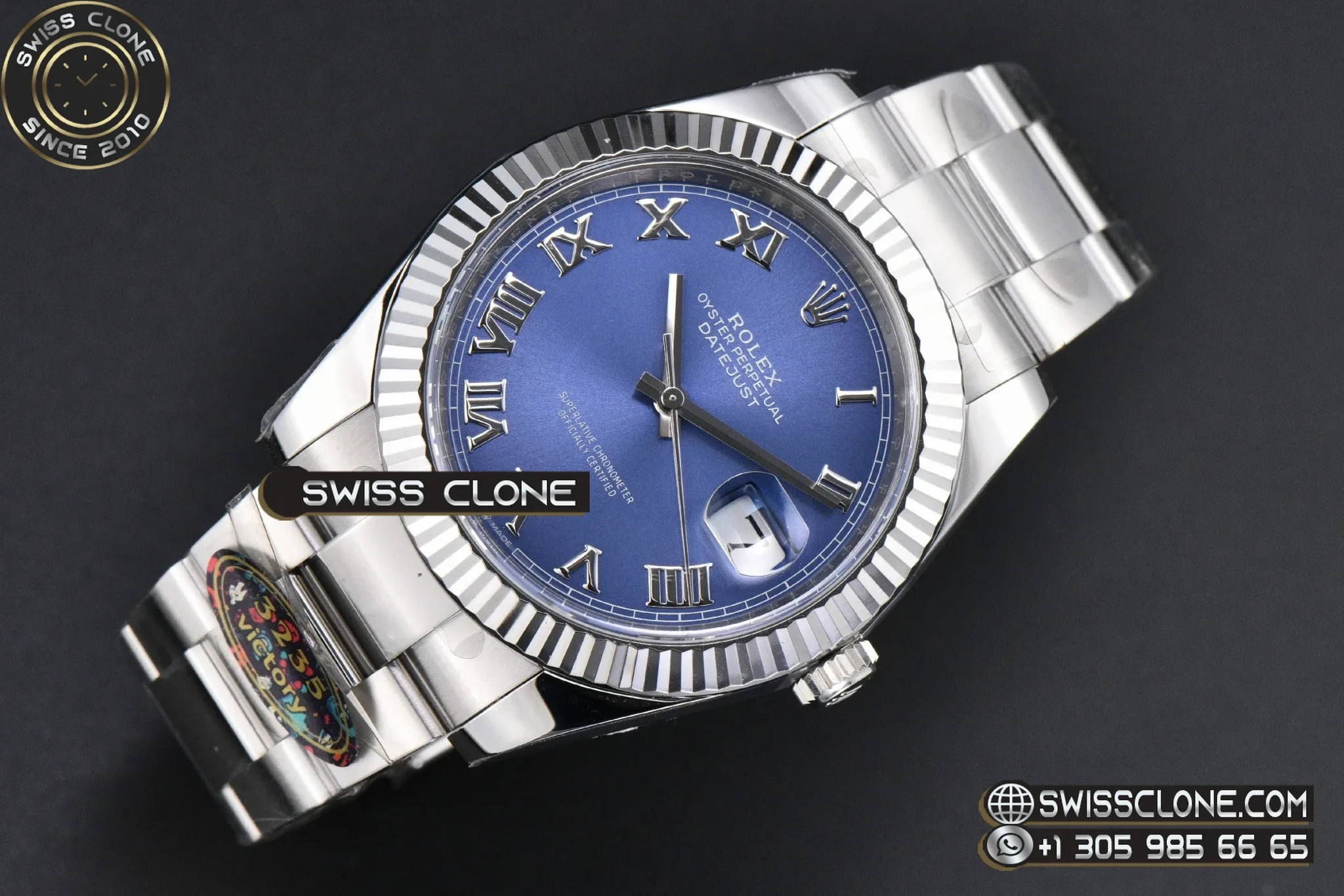 Rolex DateJust 41mm 126334 VF Blue Dial Oyster DD3235 1:1 Super Clone - Bezel & Case Profile