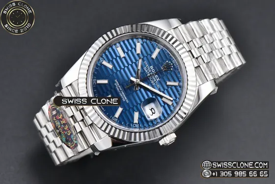 Rolex DateJust 41mm 126334 VF Blue Motif Dial Jubilee DD3235 1:1 Super Clone - Bezel & Case Profile