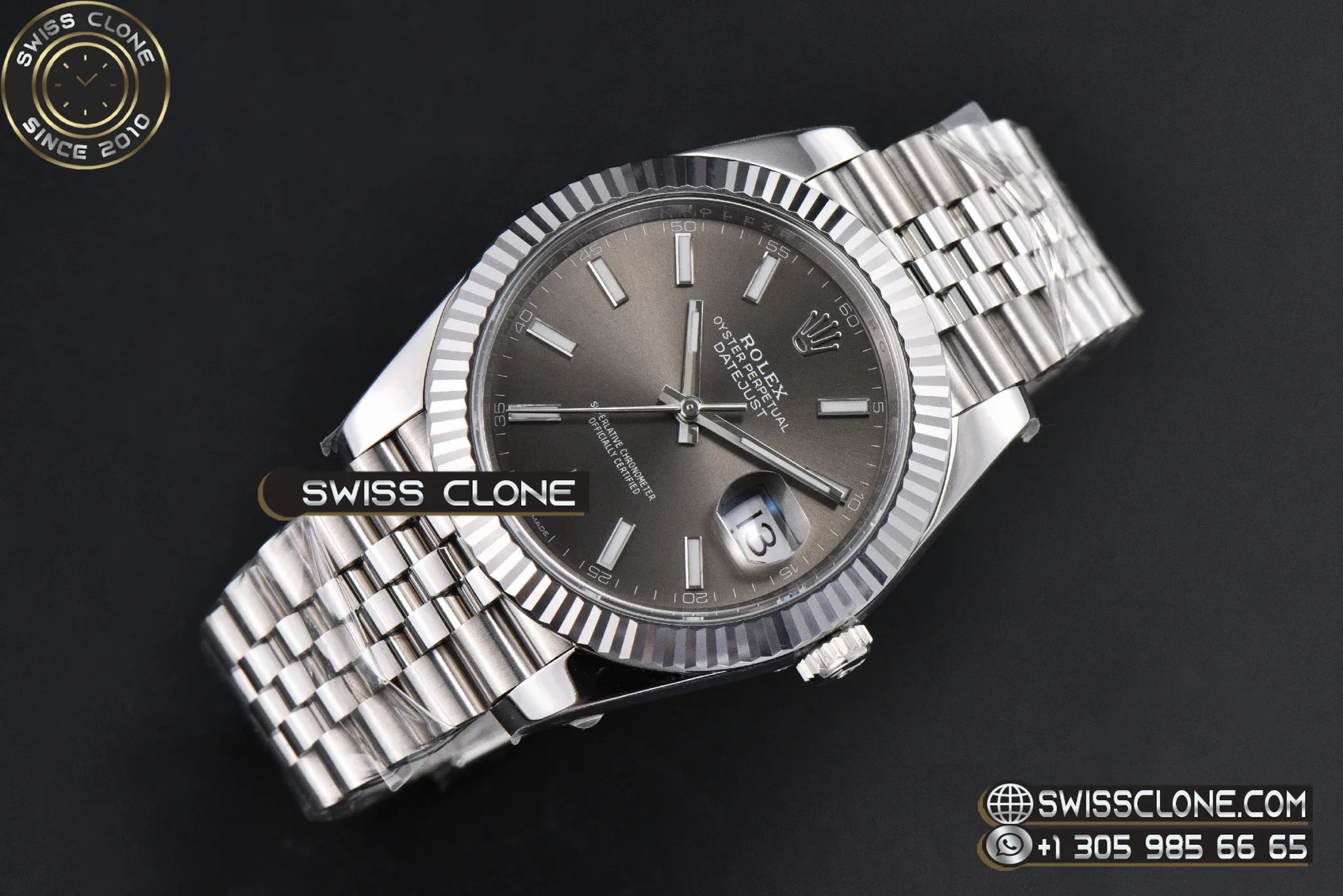 Rolex DateJust 41mm 126334 VF Gray Dial Jubilee DD3235 1:1 Super Clone - Bezel & Case Profile