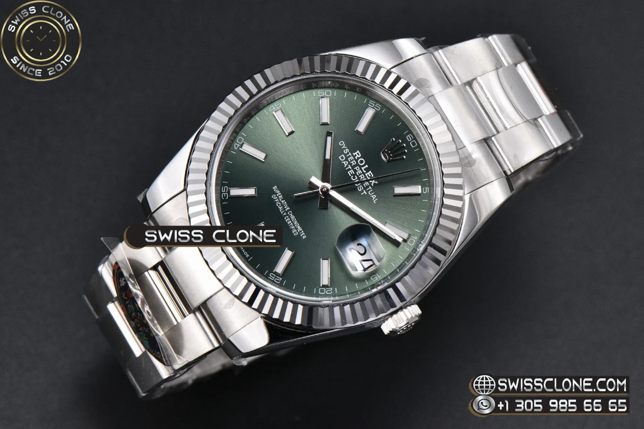 Rolex DateJust 41MM 126334 VF Mint Green Dial 1:1 Super Clone - Bezel & Case Profile