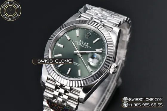 Rolex DateJust 41mm 126334 VF Mint Green Dial Jubilee DD3235 1:1 Super Clone - Clasp & Bracelet Finishing