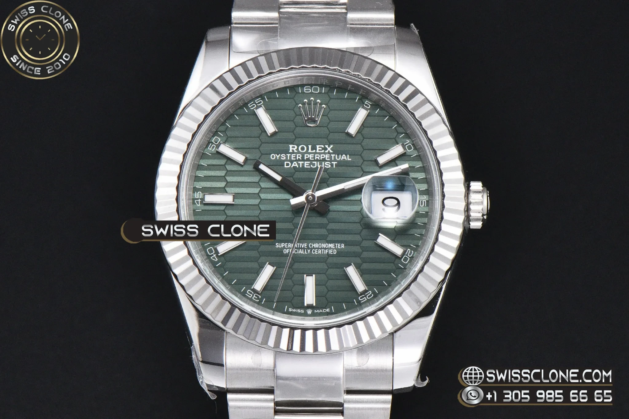 Rolex DateJust 41mm 126334 VF Mint Green Motif Dial Oyster DD3235