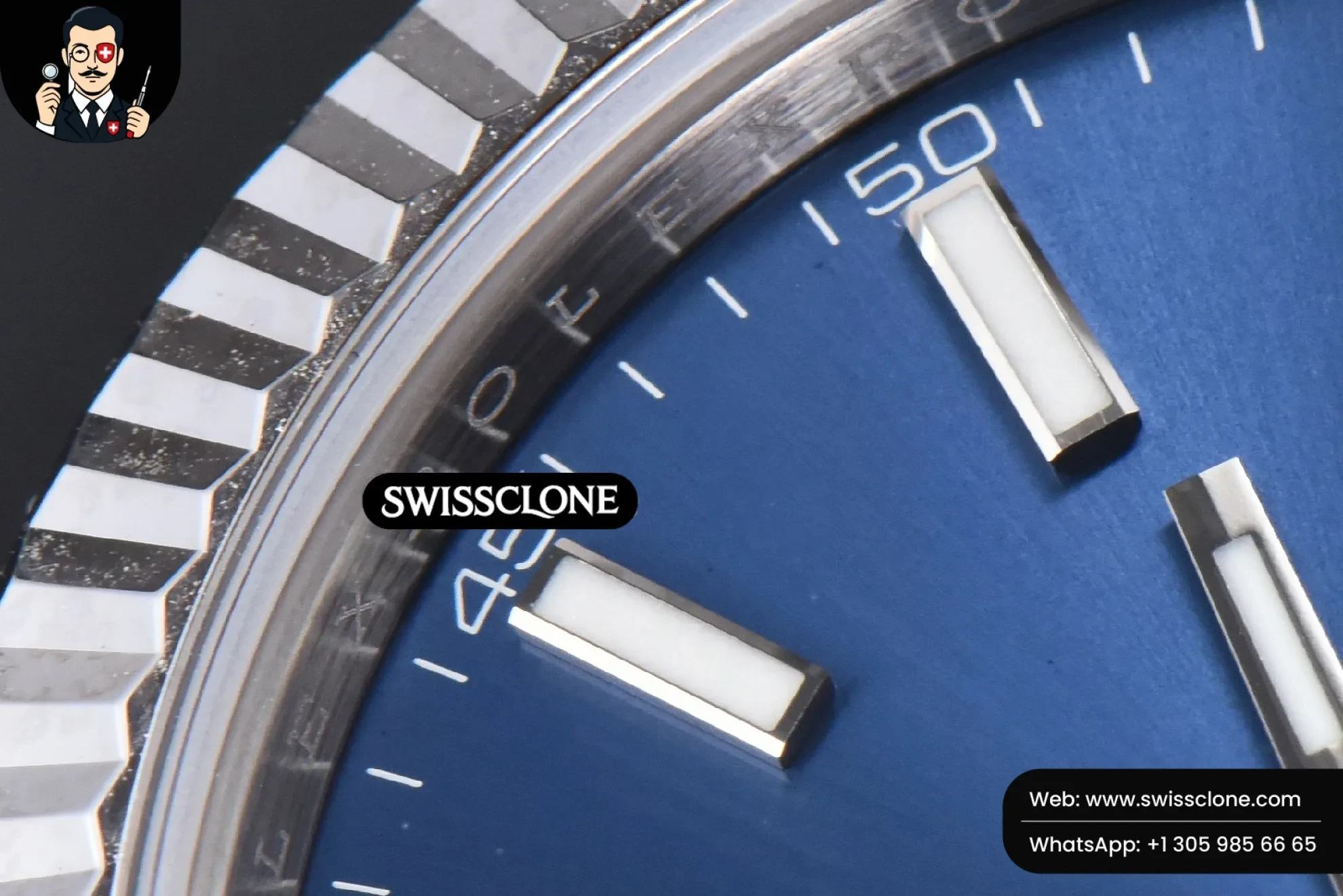 Rolex DateJust 41mm 904L Blue Dial Jubilee VS3235 1:1 Super Clone - Lateral Case Thickness Profile