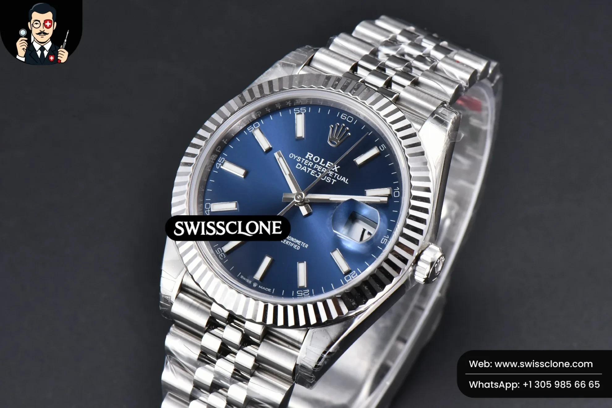 Rolex DateJust 41mm 904L Blue Dial Jubilee VS3235 1:1 Super Clone - Clasp & Bracelet Finishing