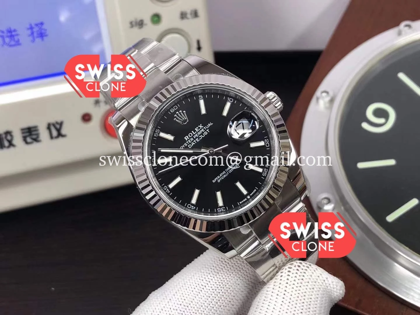 Rolex Datejust 41mm Black Dial Cal.3235 1:1 Super Clone - Dial Macro Close-Up