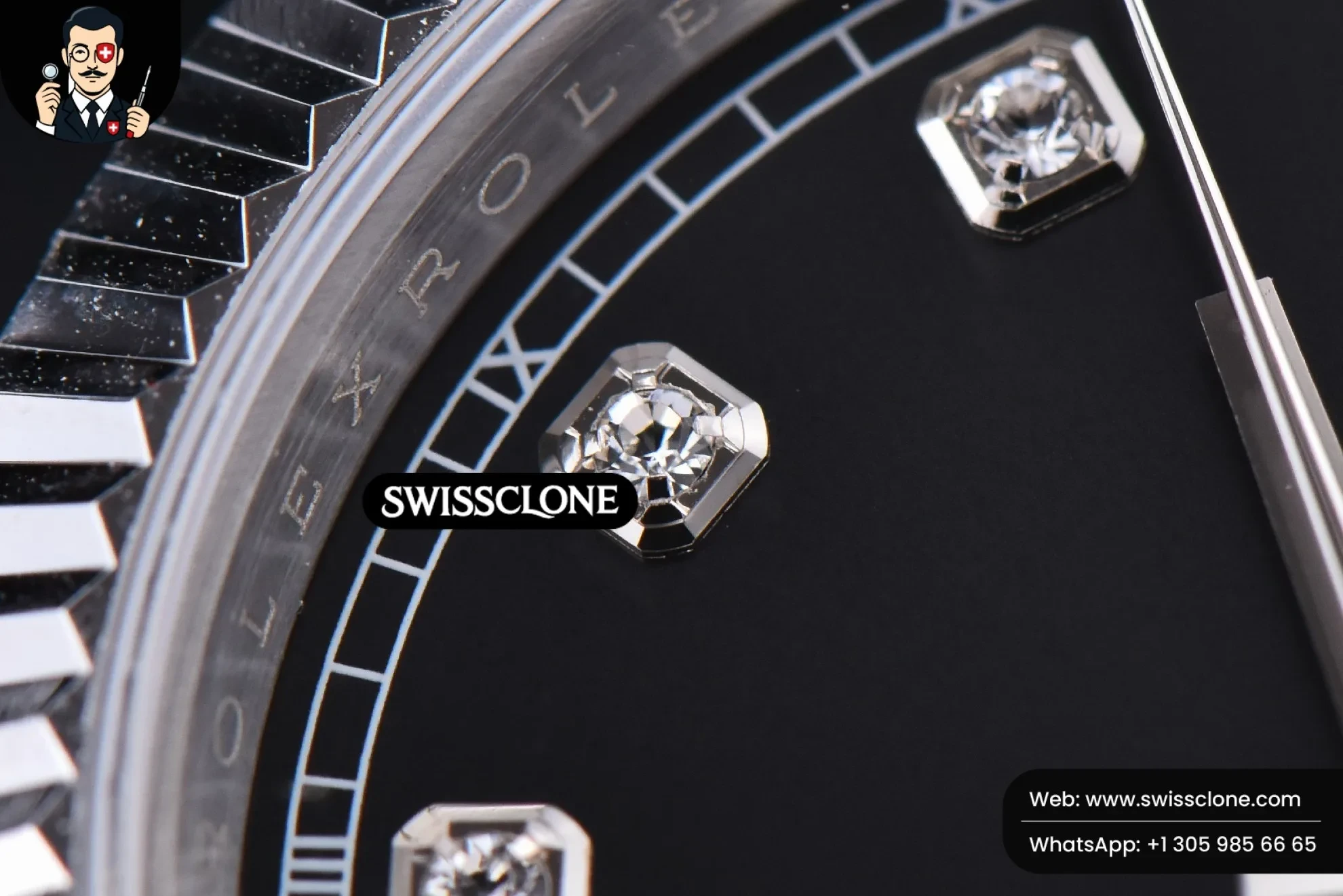 Rolex Datejust 41mm Black Dial Diamond Marker Fluted Bezel Jubille VR3235 1:1 Super Clone - Lateral Case Thickness Profile