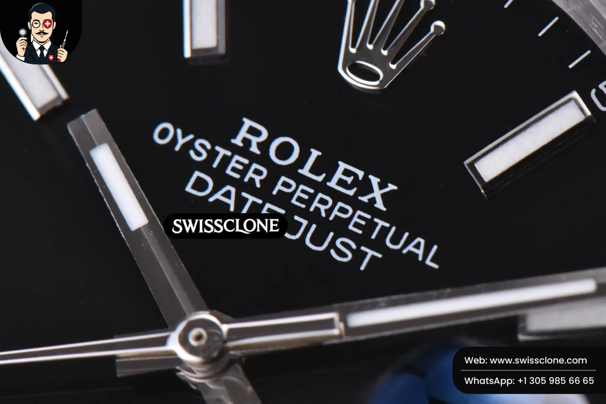 Rolex Datejust 41mm Black Dial Lume Marker Fluted Bezel Jubille VR3235 1:1 Super Clone - Caseback & Cloned Calibre Movement